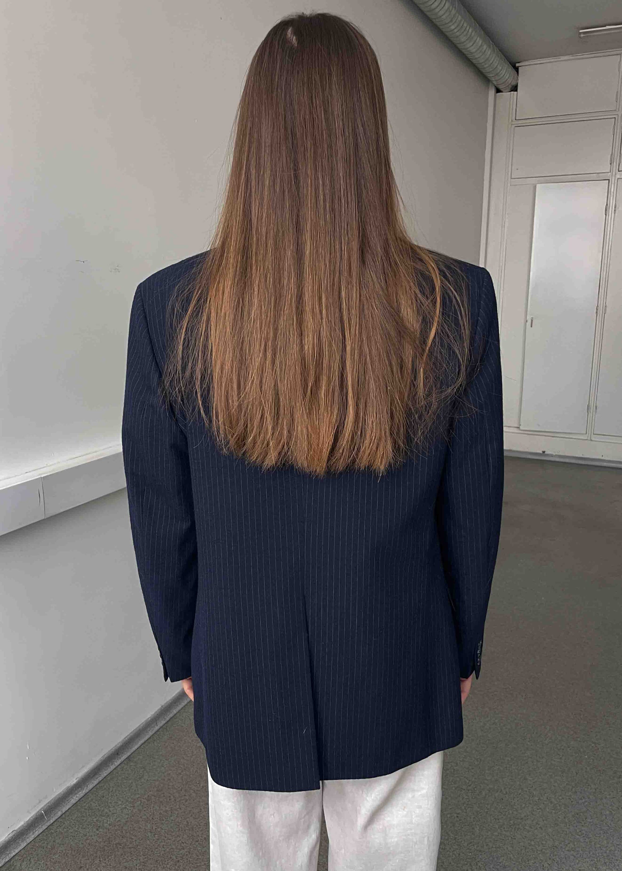 Vintage Blue Striped 100% WOOL Blazer