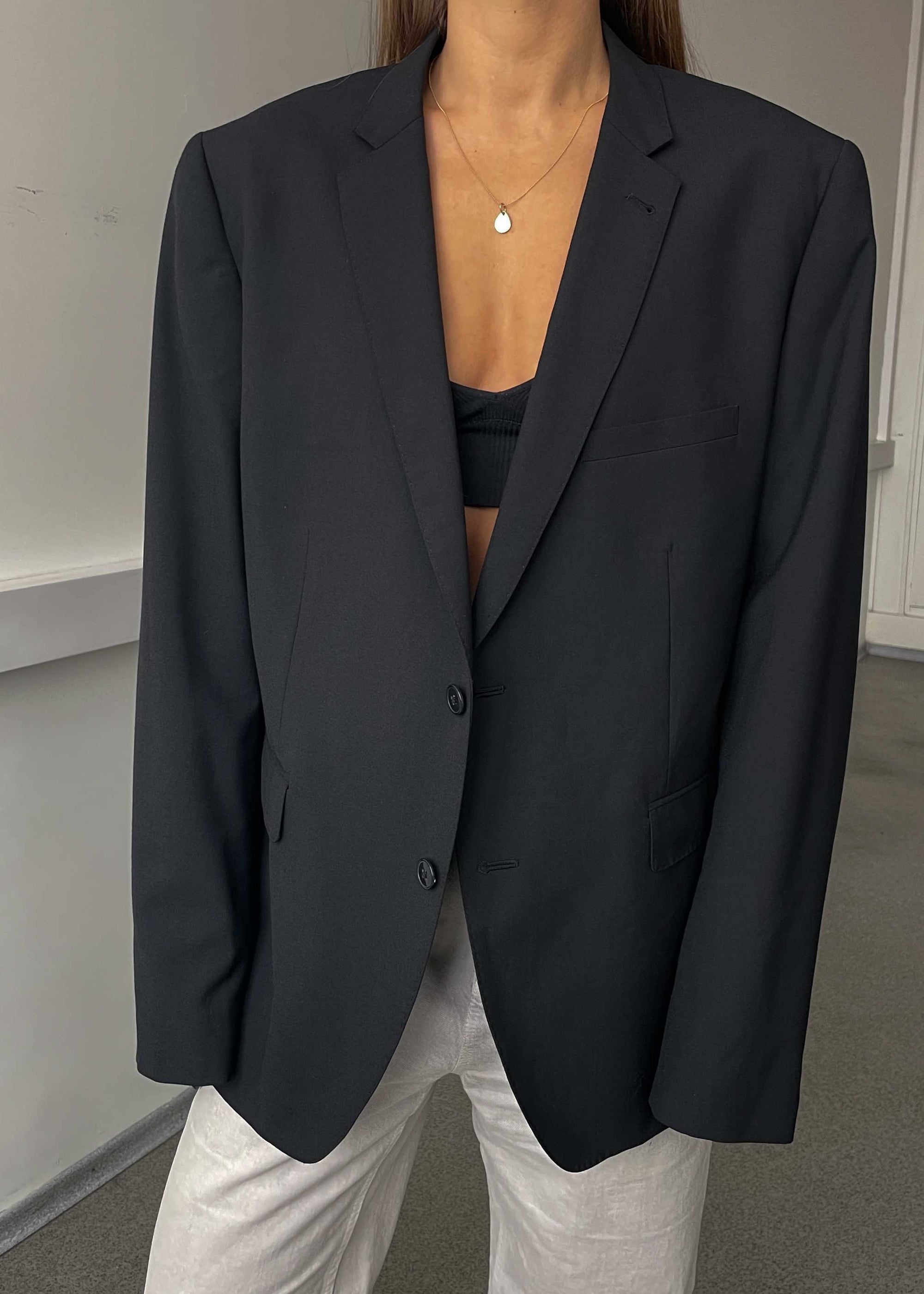 Vintage Black Oversized Blazer