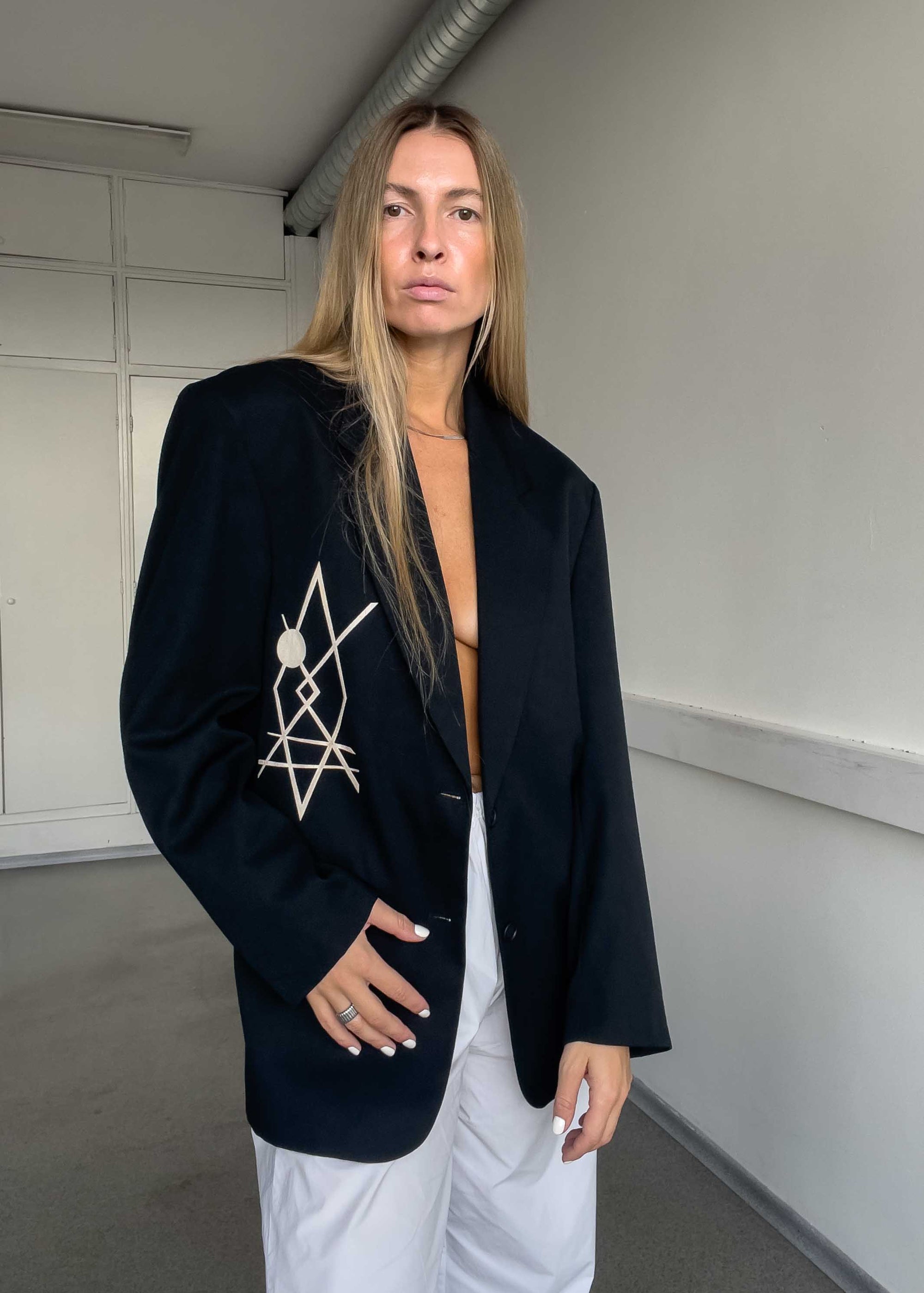 Vintage Black Oversized Blazer