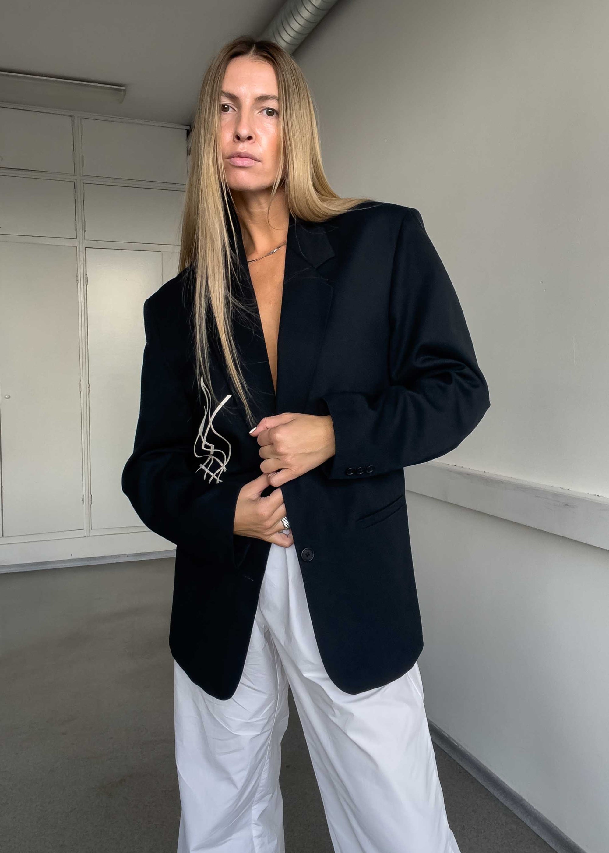 Vintage Black Oversized Blazer