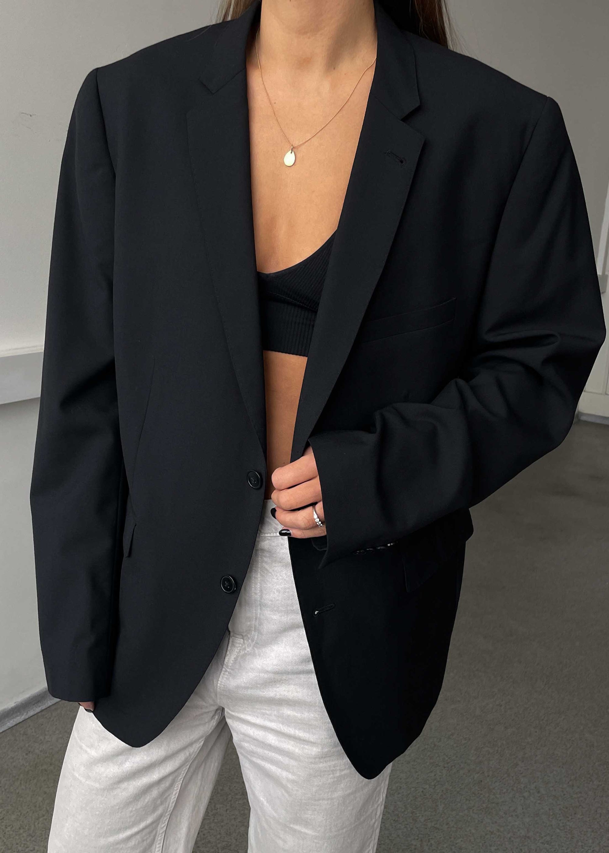 Vintage Black Oversized Blazer