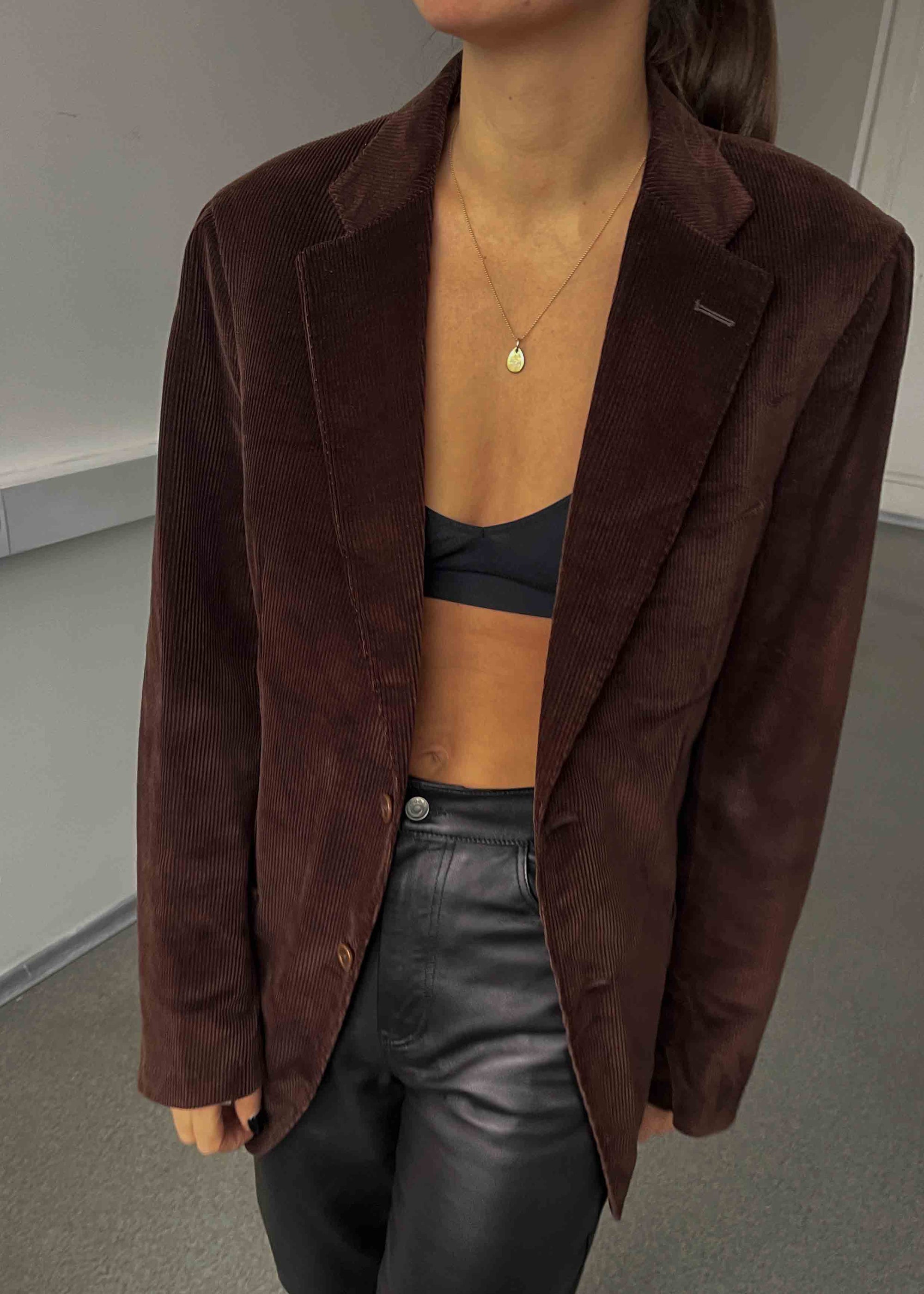 Vintage Brown Oversized Corduroy Blazer