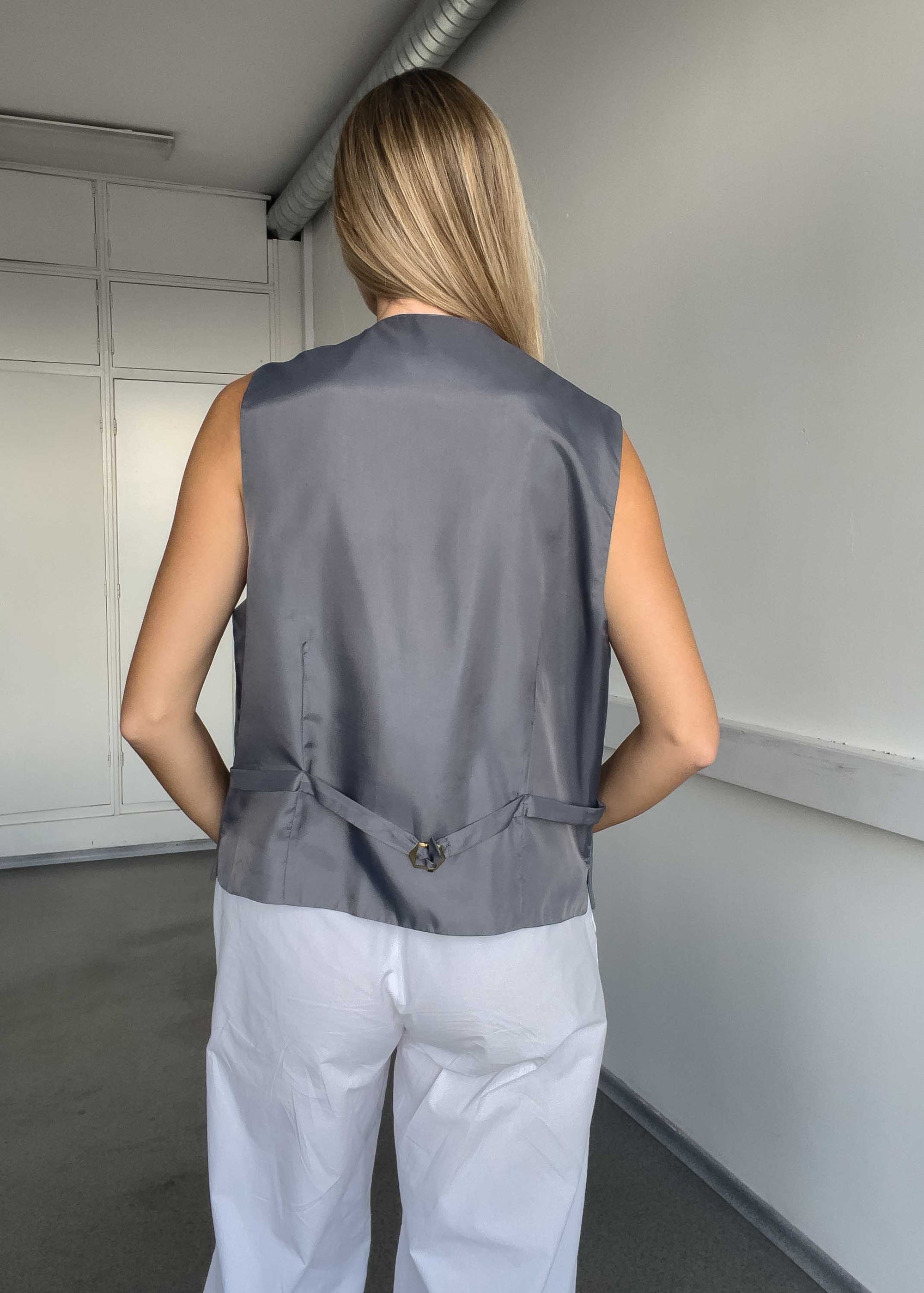 Vintage Grey Oversized Classy Vest