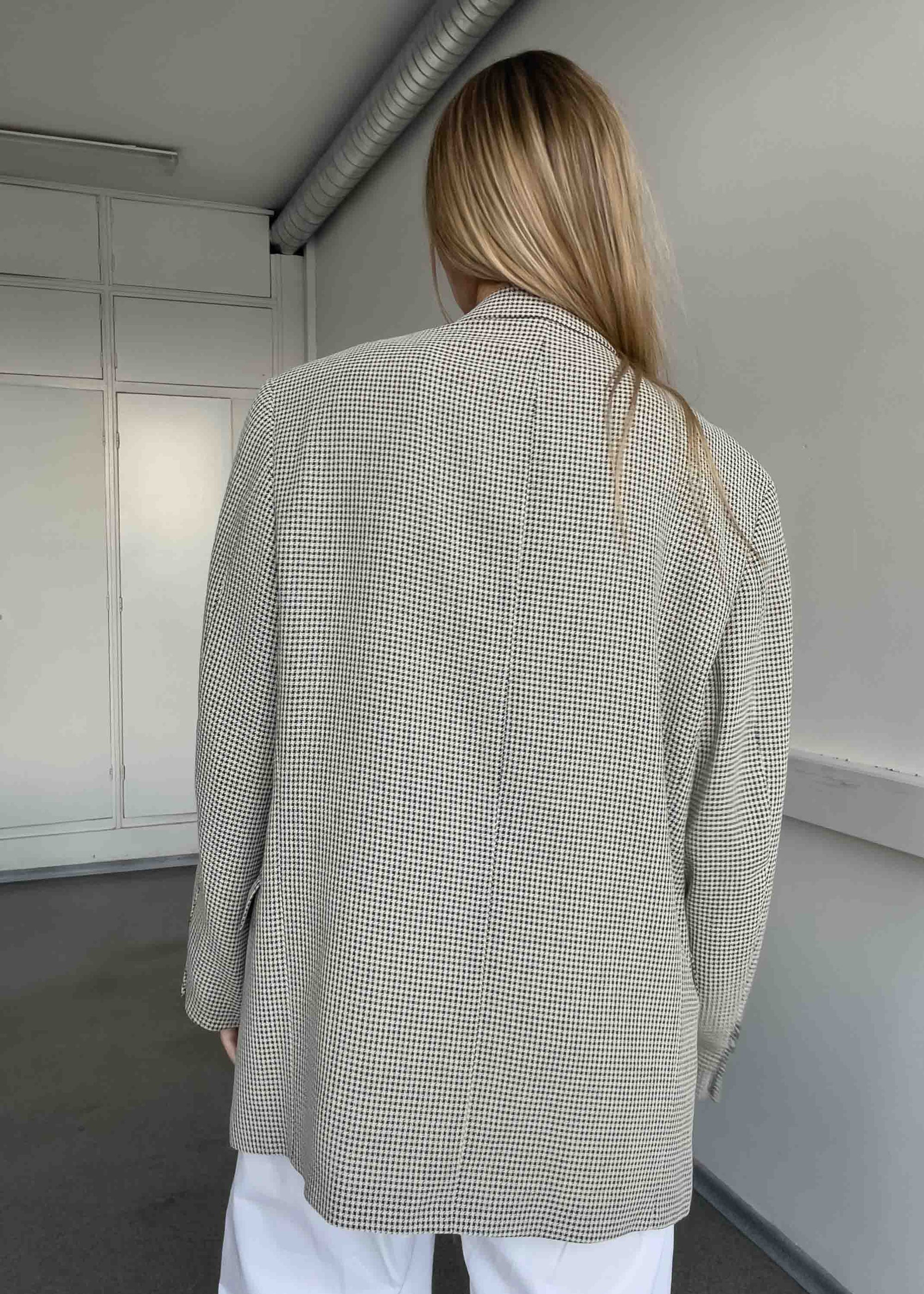 Vintage Checked Oversized Blazer