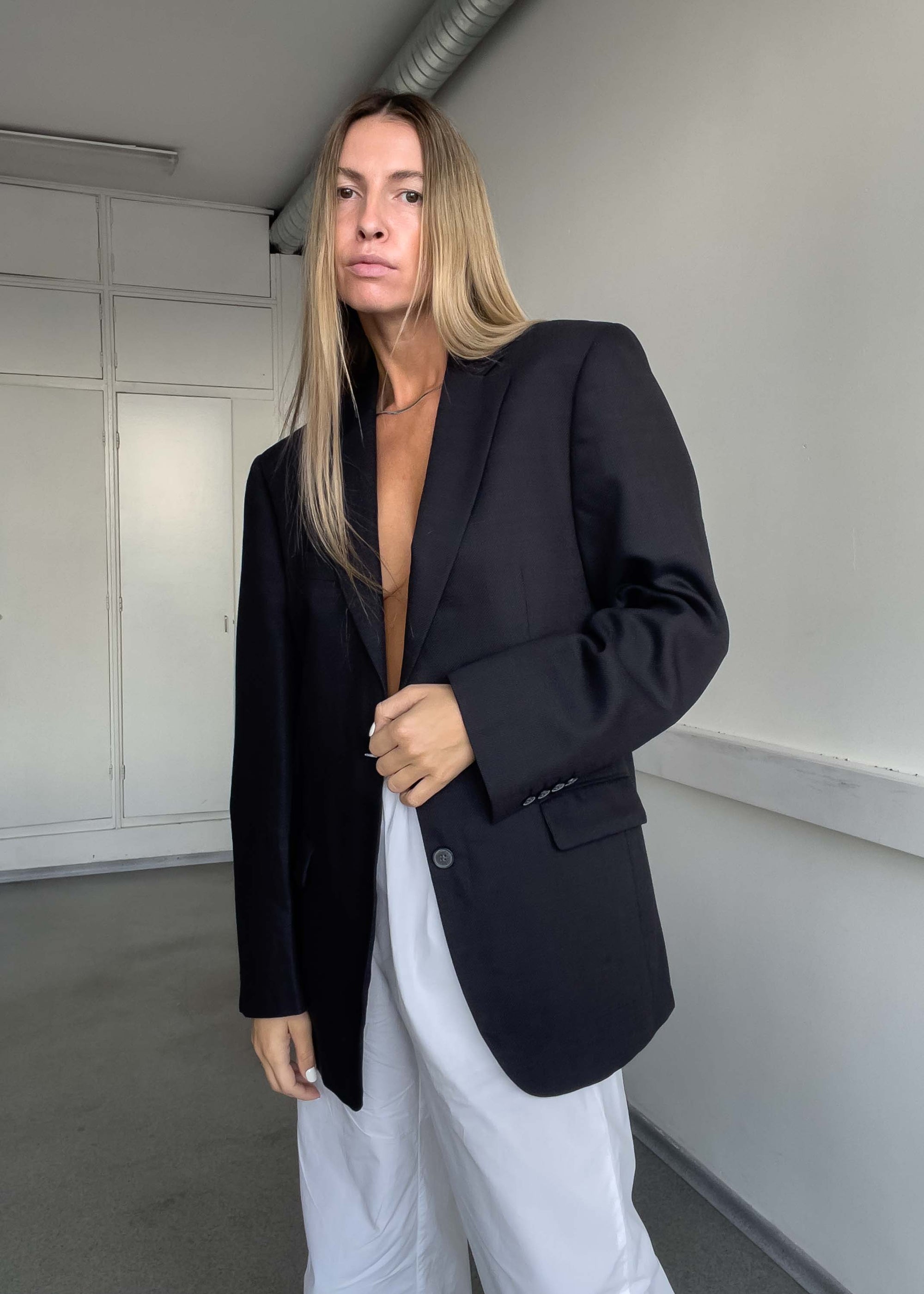 Vintage Grey Oversized Blazer