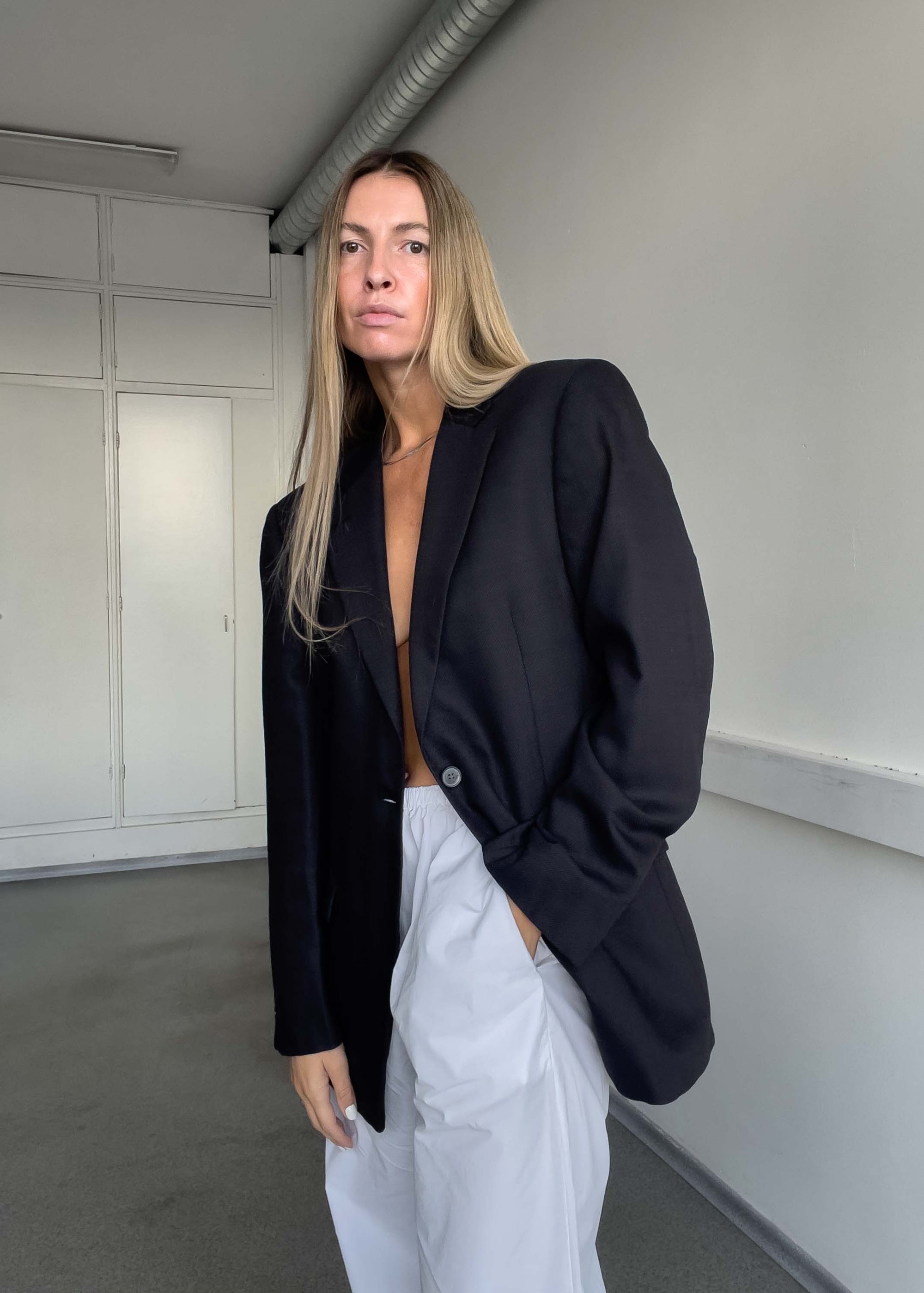 Vintage Grey Oversized Blazer
