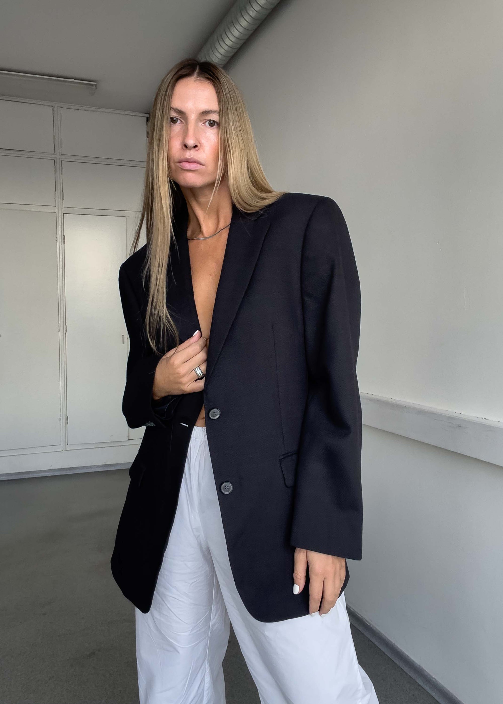 Vintage Grey Oversized Blazer
