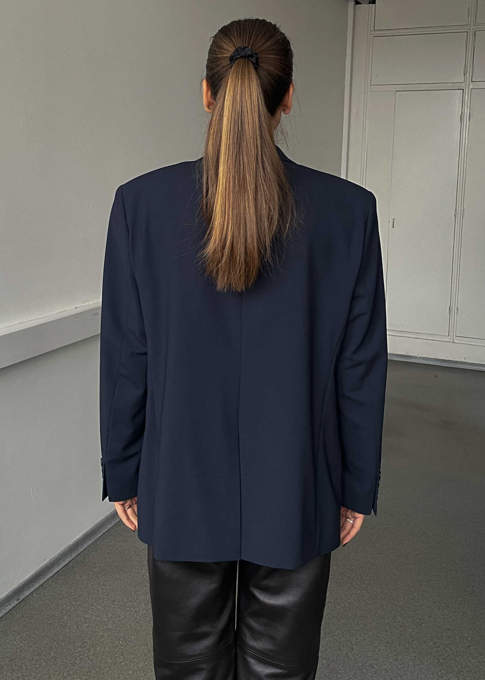 Vintage Dark Blue Oversized Blazer