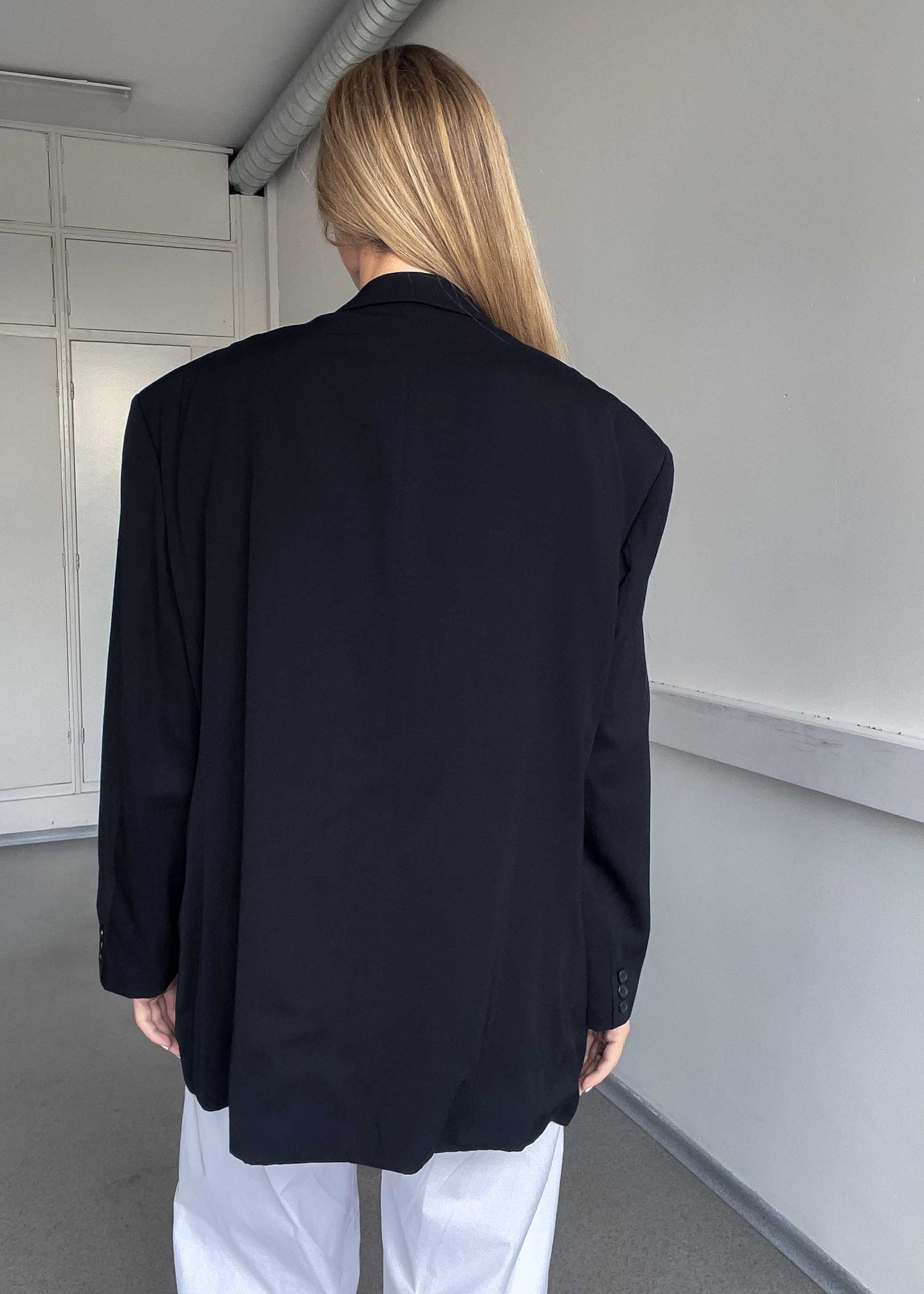 Vintage Black Oversized Double Breasted Blazer