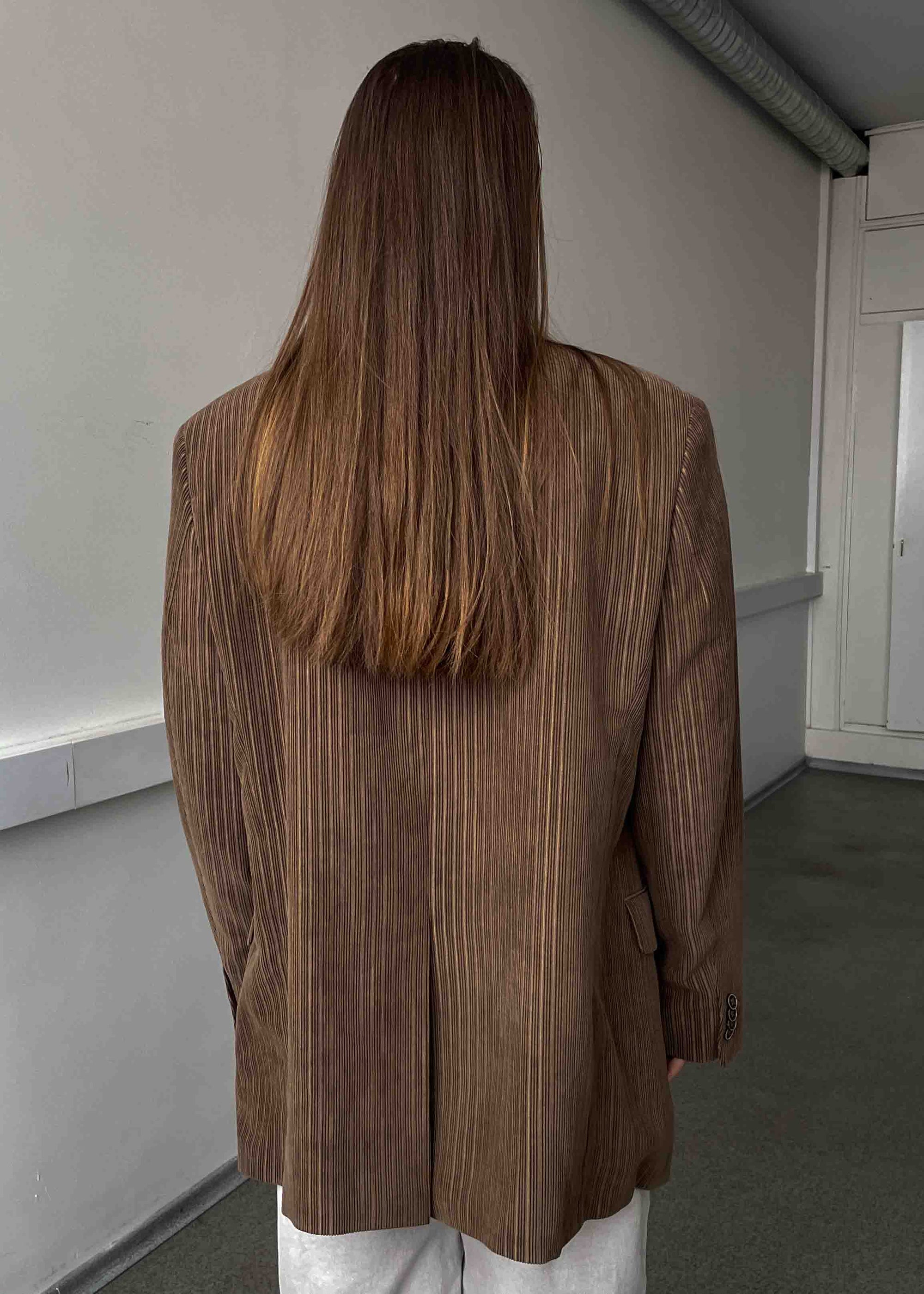 Vintage Caramel Brown Oversized Corduroy Blazer