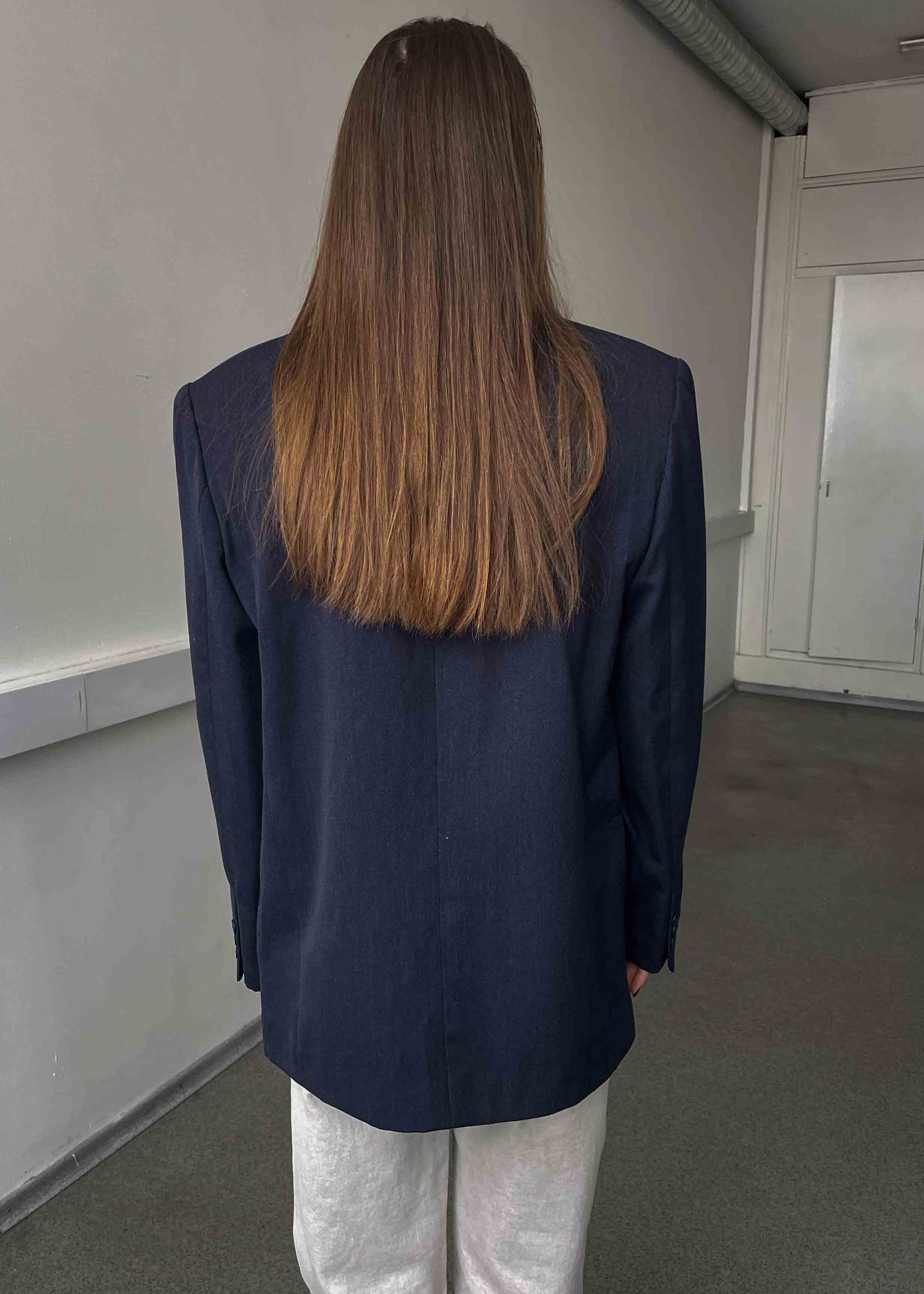 Vintage Dark Blue Oversized Blazer