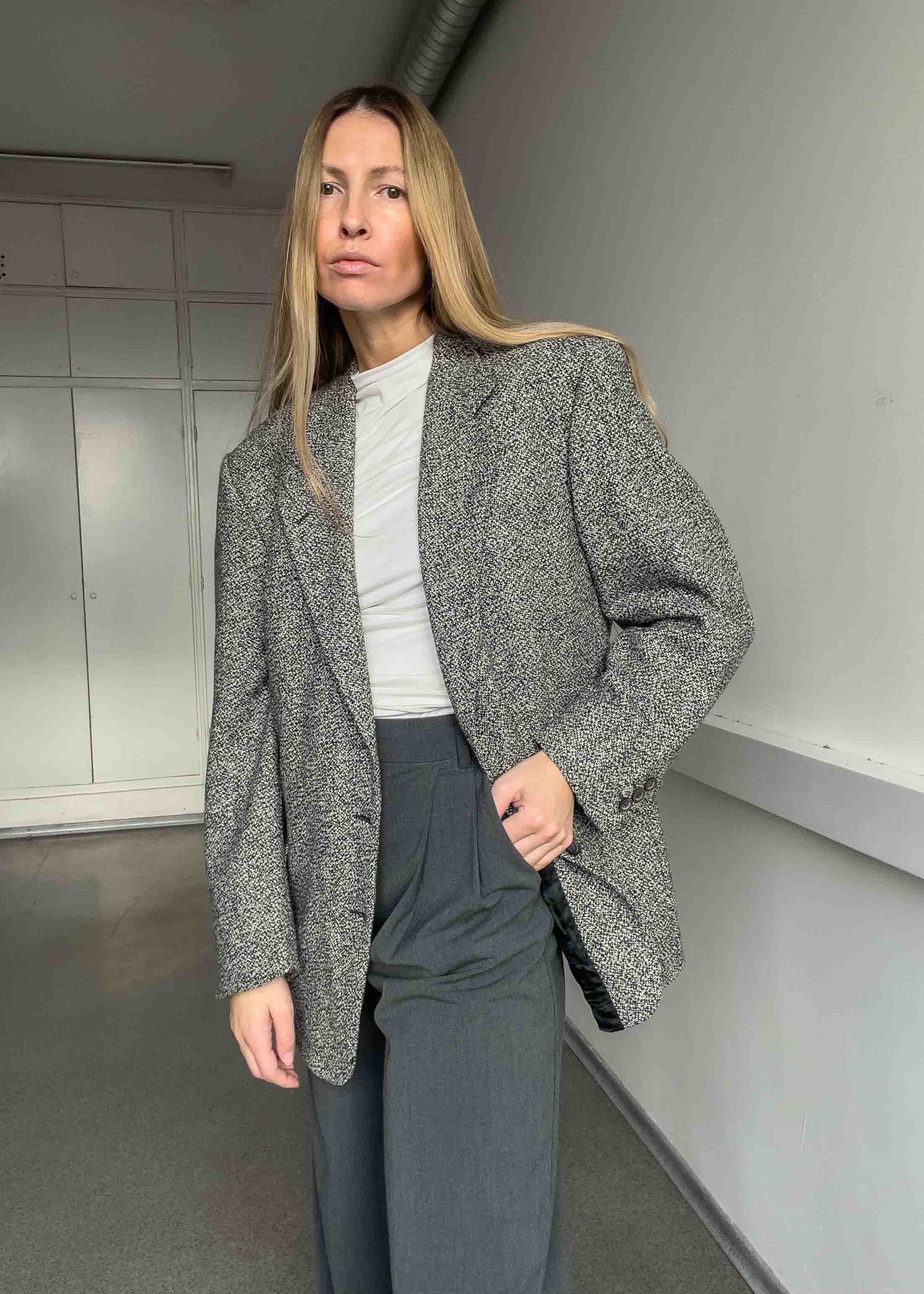 Vintage Grey Oversized Blazer