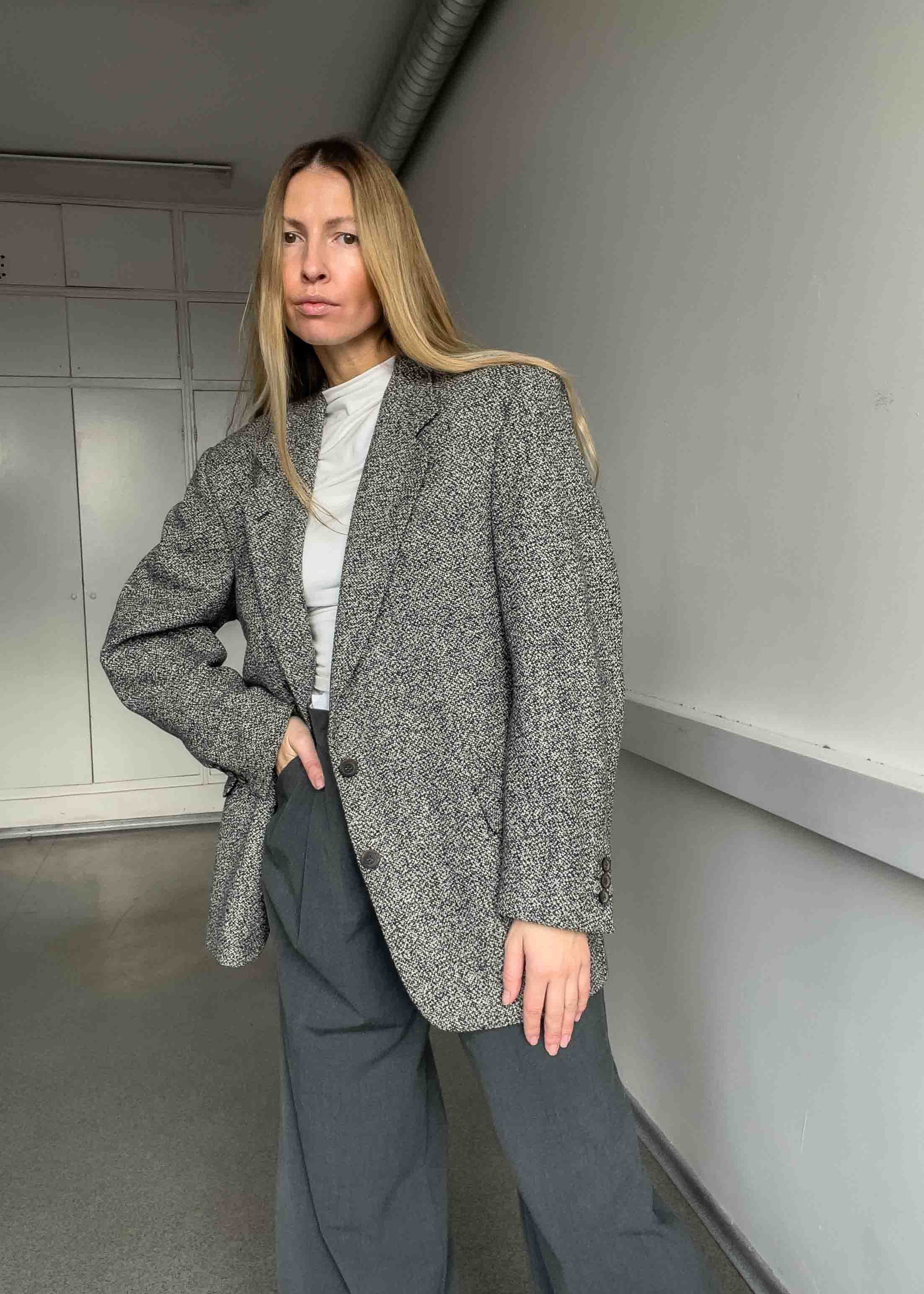 Vintage Grey Oversized Blazer