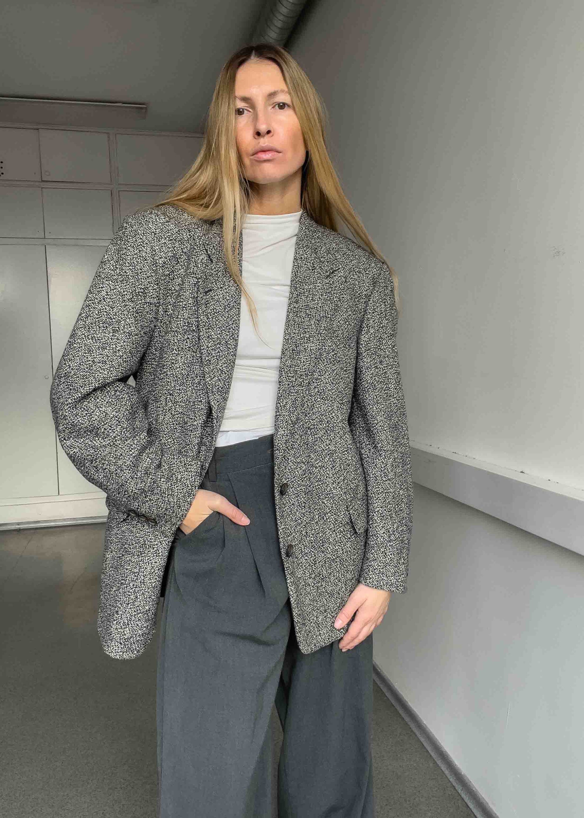 Vintage Grey Oversized Blazer