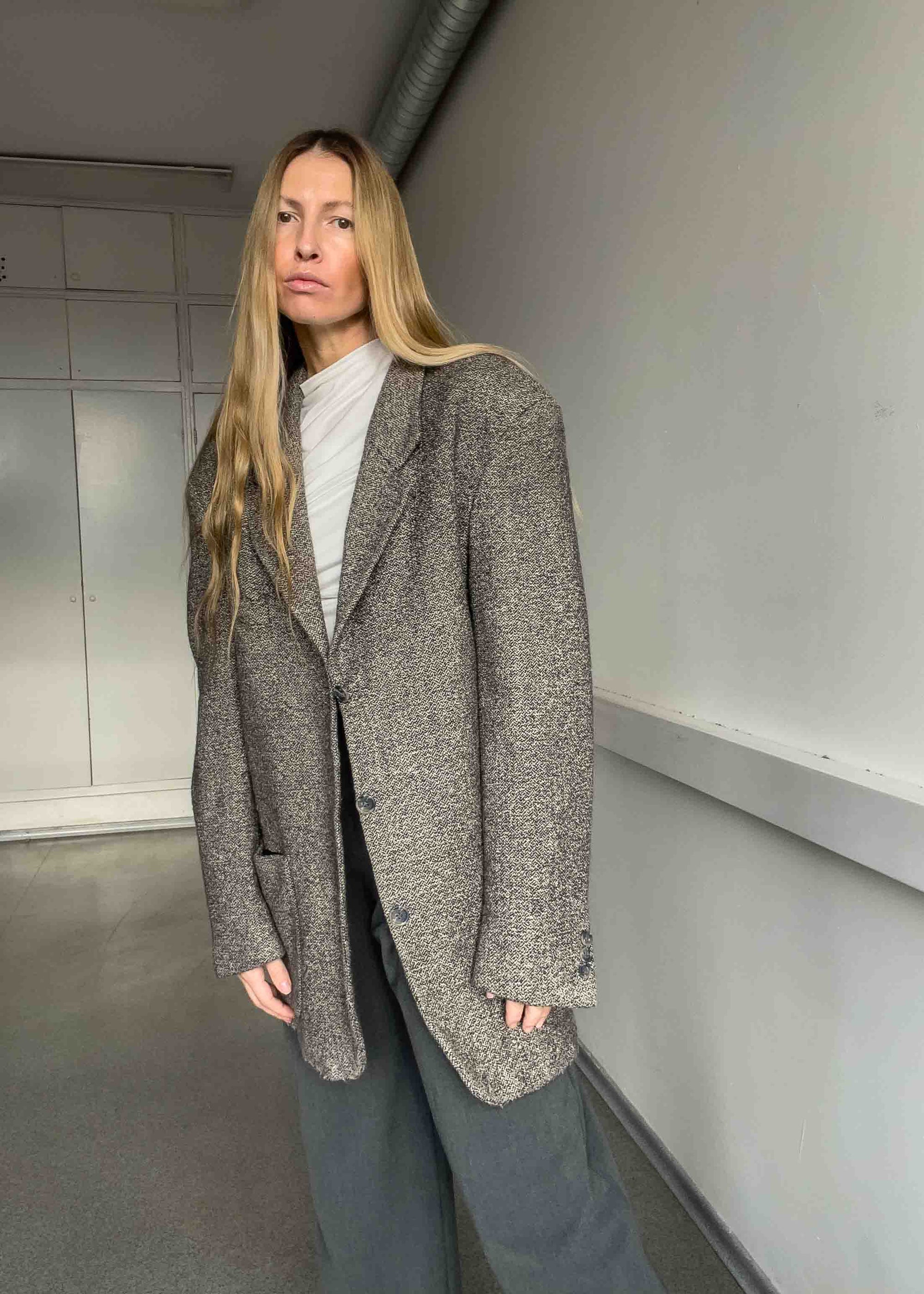 Vintage Grey Oversized Blazer
