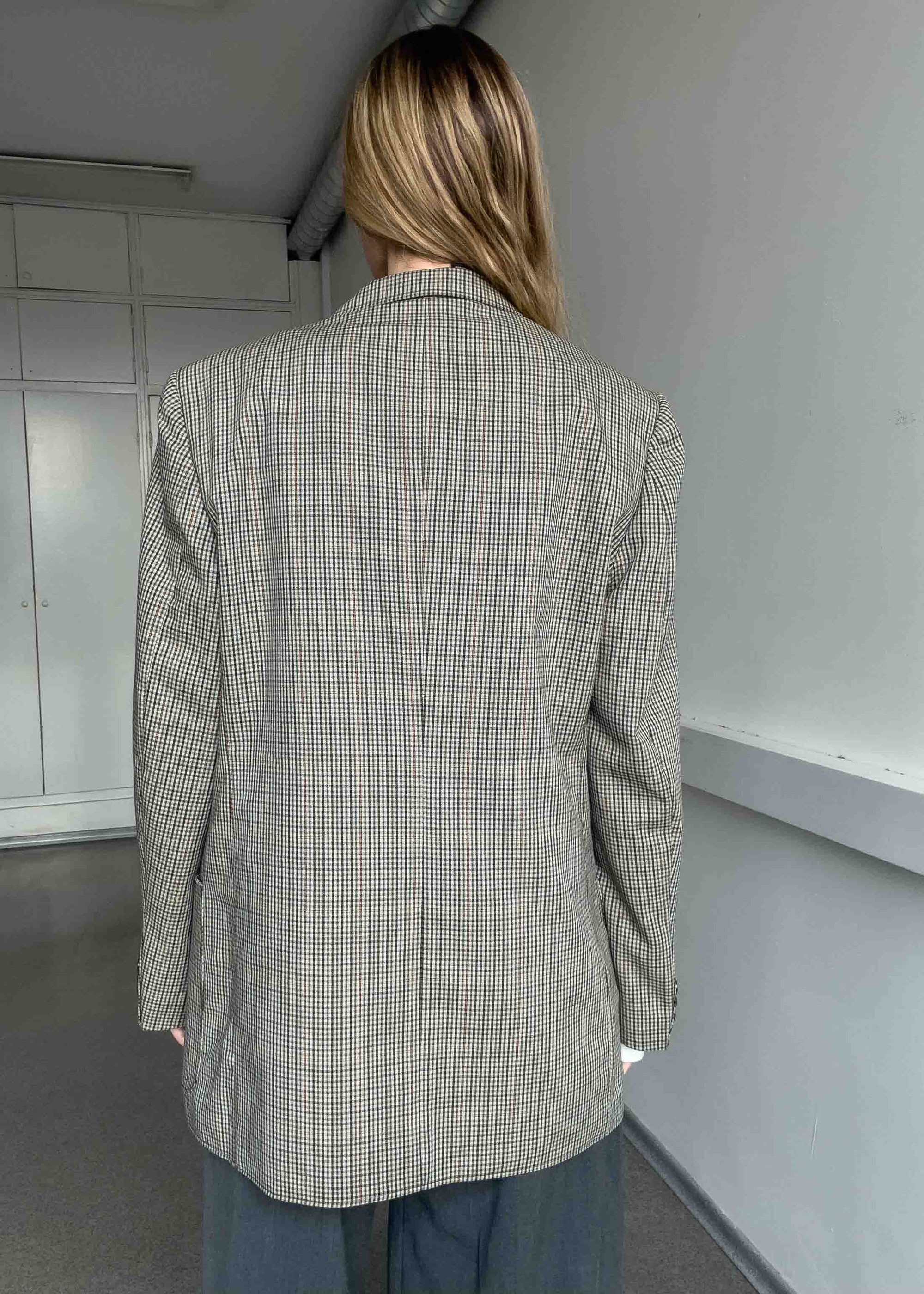 Vintage Checked Oversized Blazer