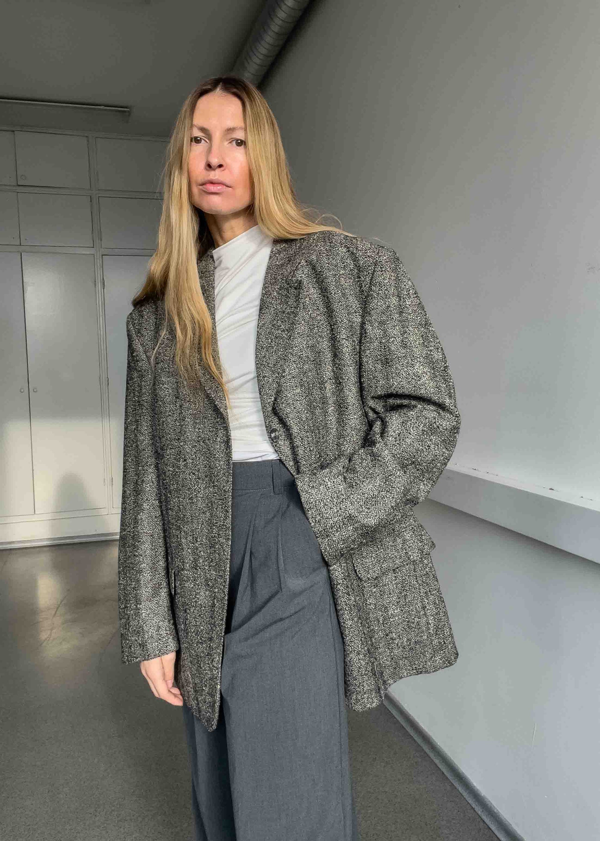 Vintage Grey Oversized Blazer