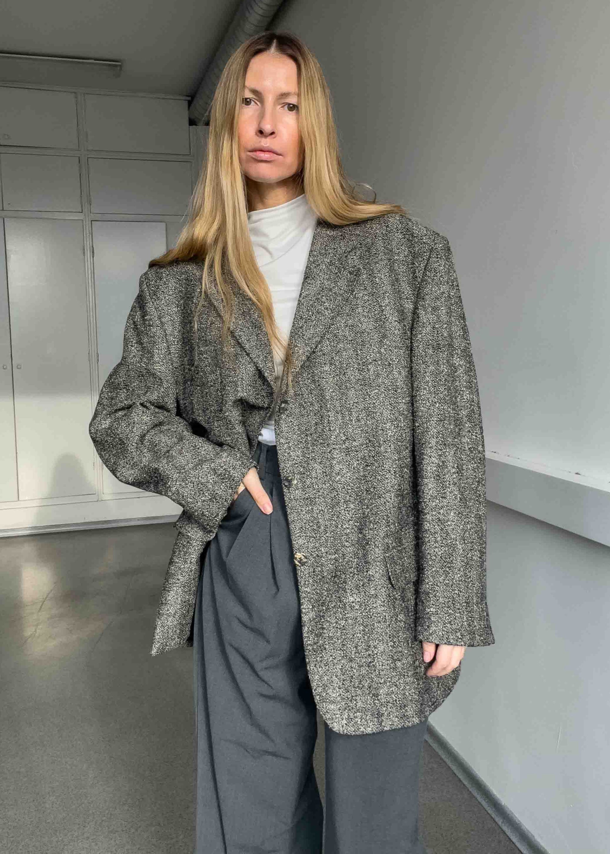 Vintage Grey Oversized Blazer
