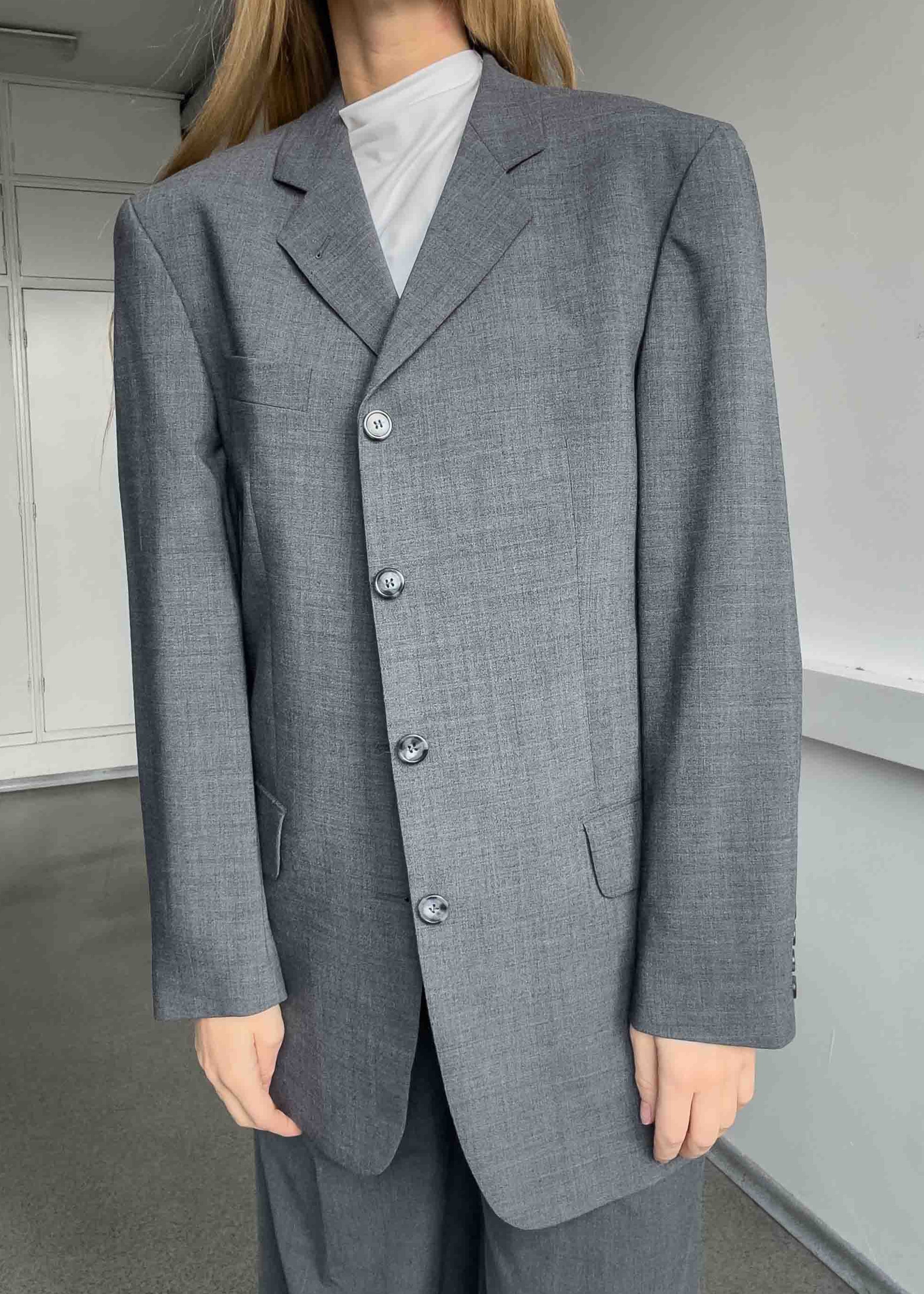 Vintage Grey Oversized Blazer