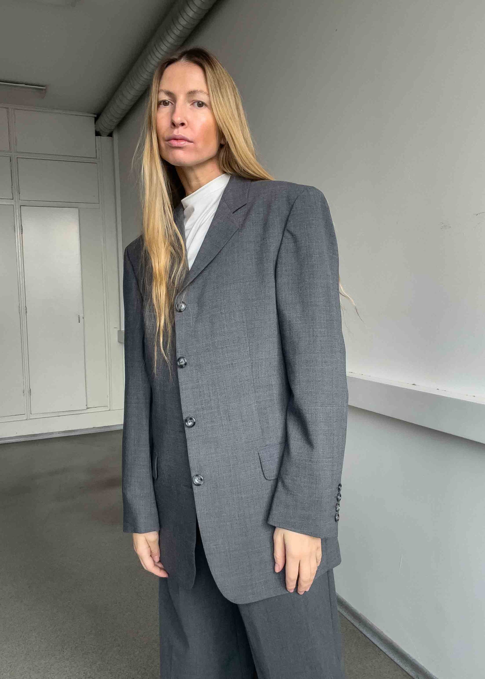 Vintage Grey Oversized Blazer