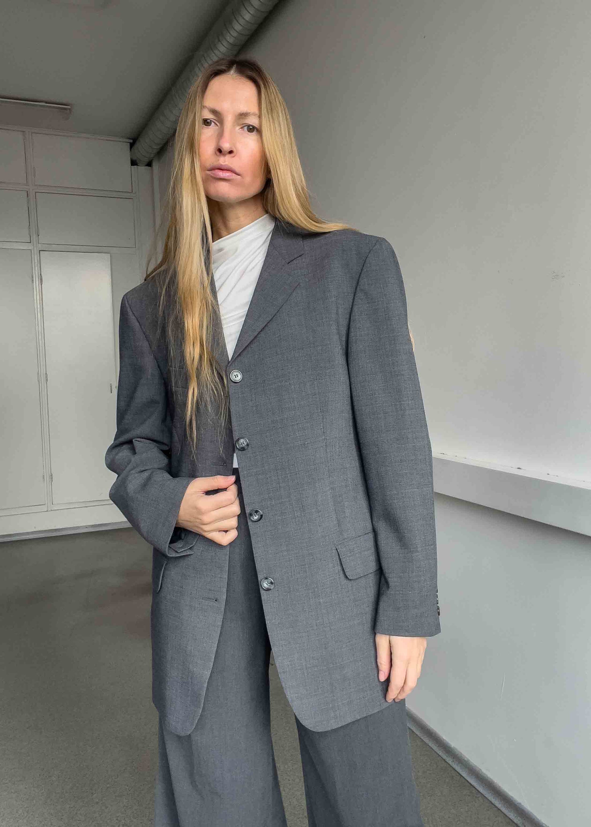Vintage Grey Oversized Blazer
