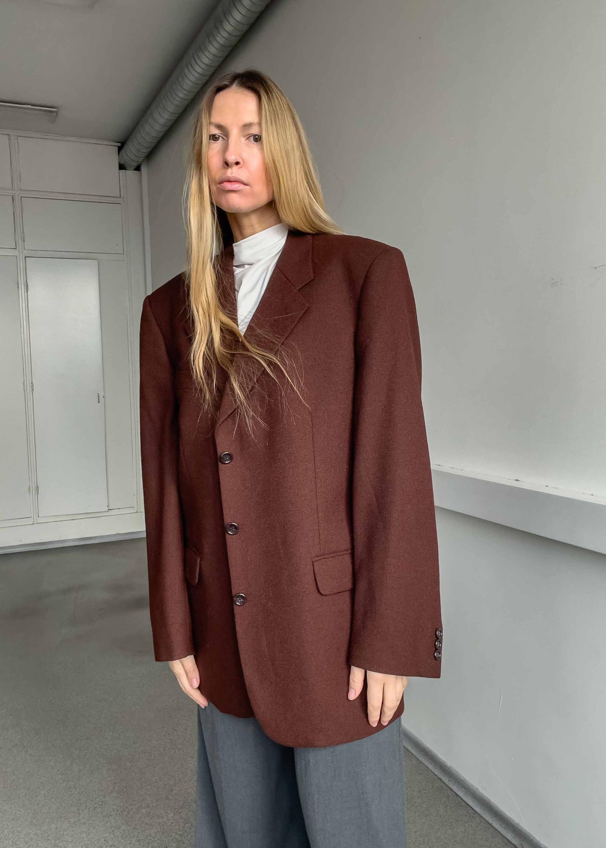 Vintage Burgundy Oversized Blazer