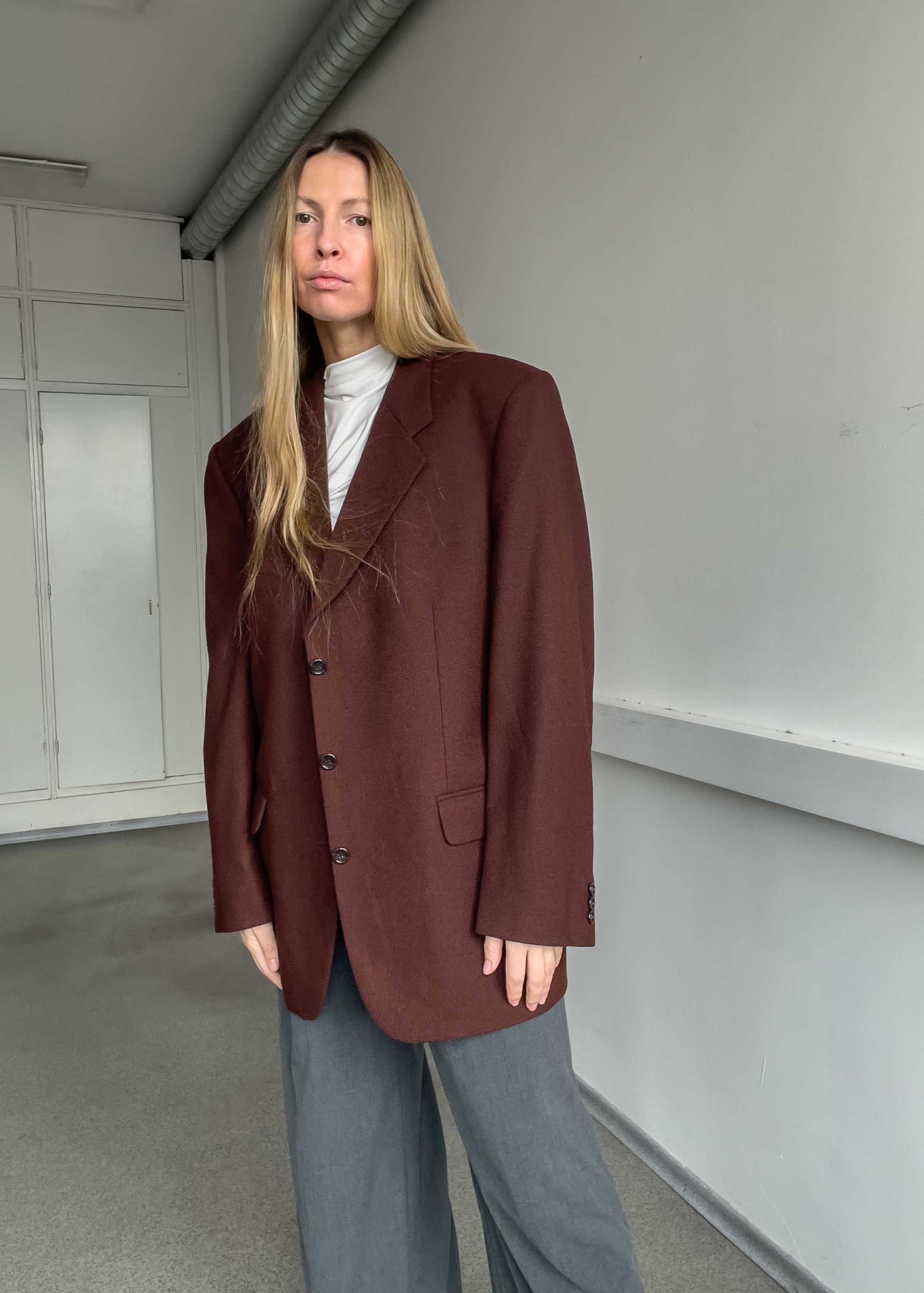 Vintage Burgundy Oversized Blazer