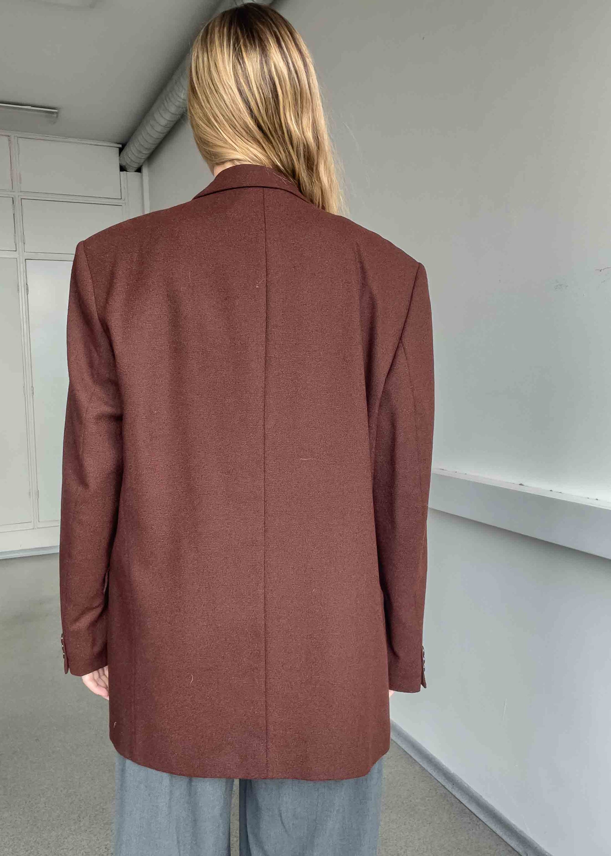 Vintage Burgundy Oversized Blazer