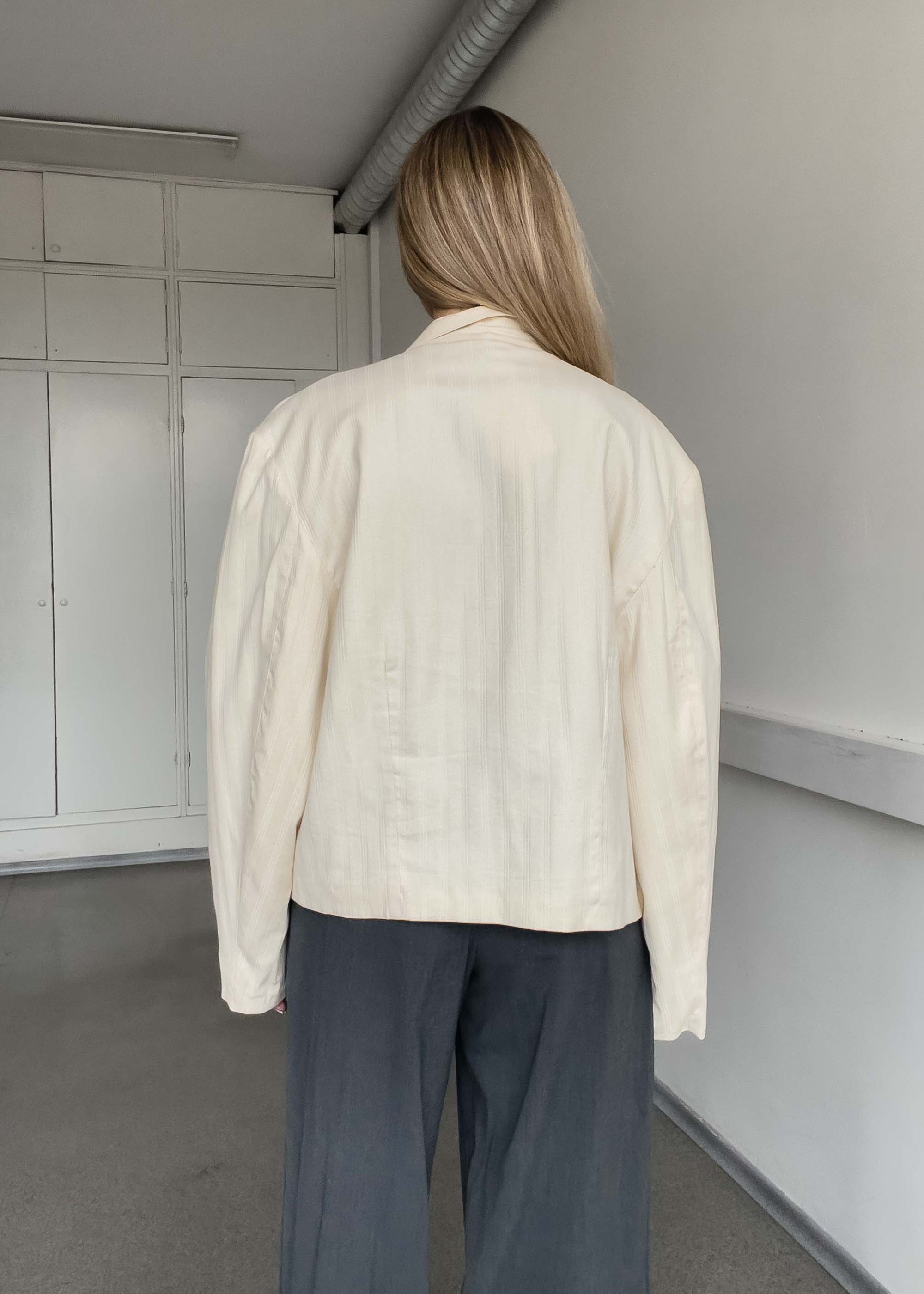 Vintage Light Crop Double Breasted Blazer