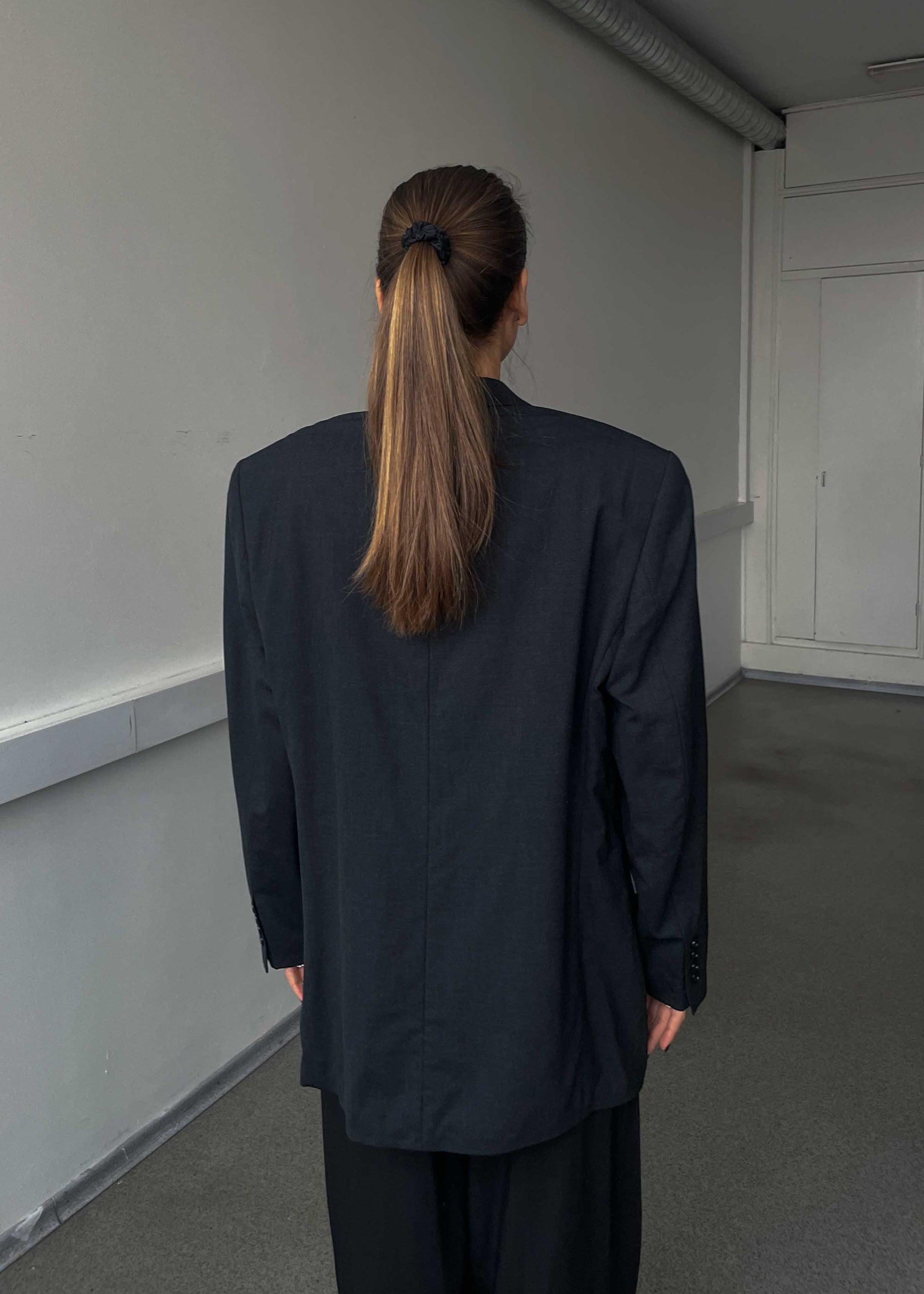 Vintage Dark Grey Oversized Blazer