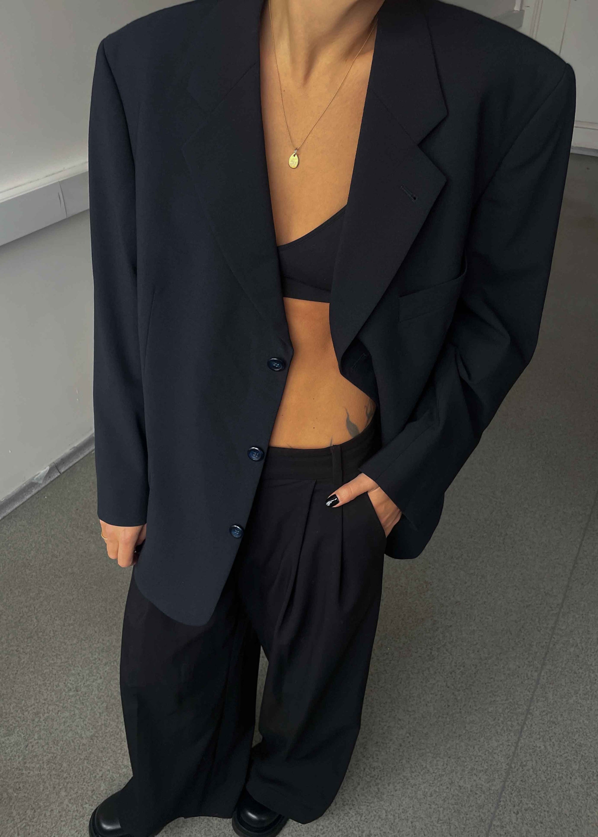 Vintage Black Oversized Blazer