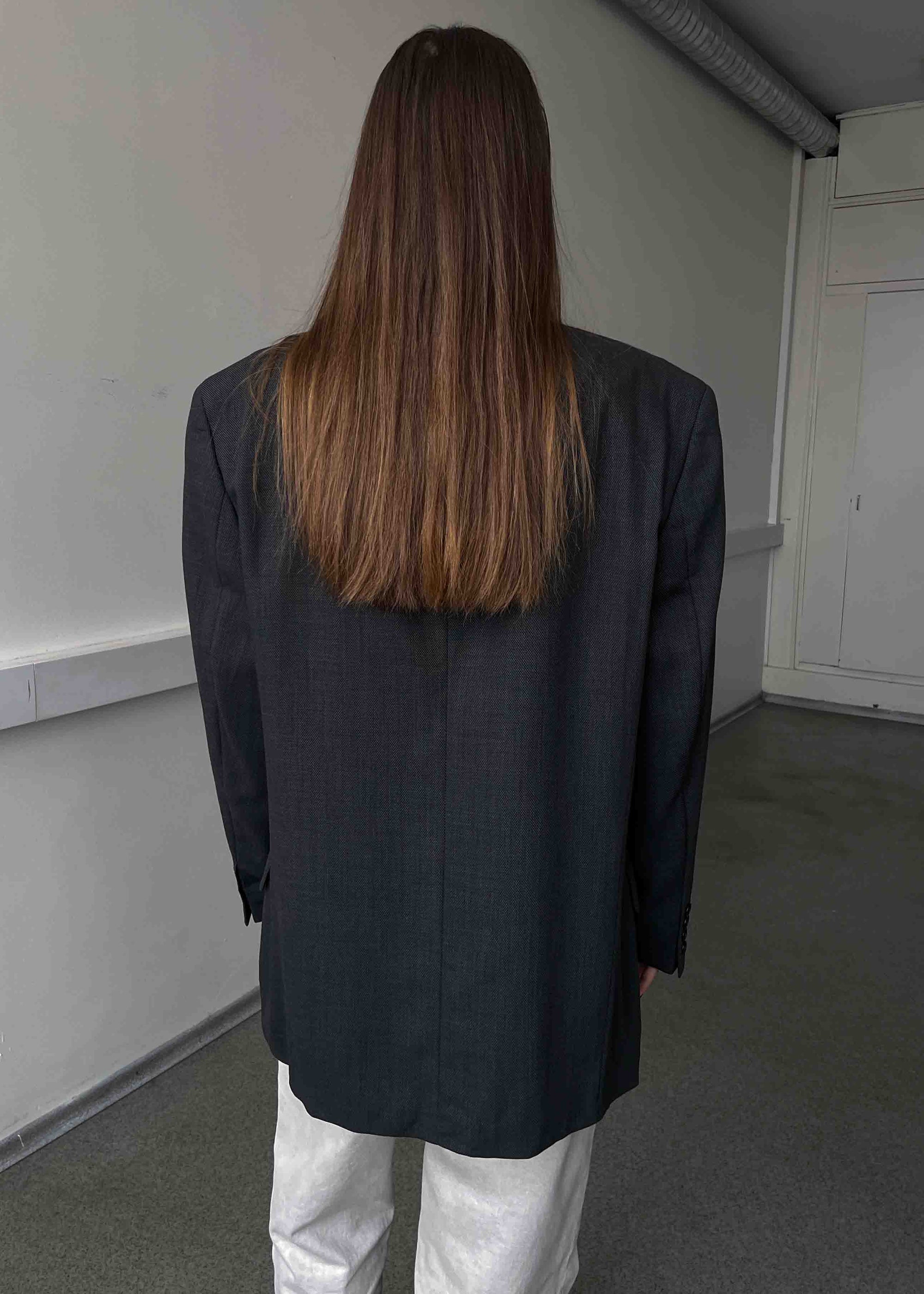 Vintage Grey Patterned Oversized Blazer by PIERRE CARDIN