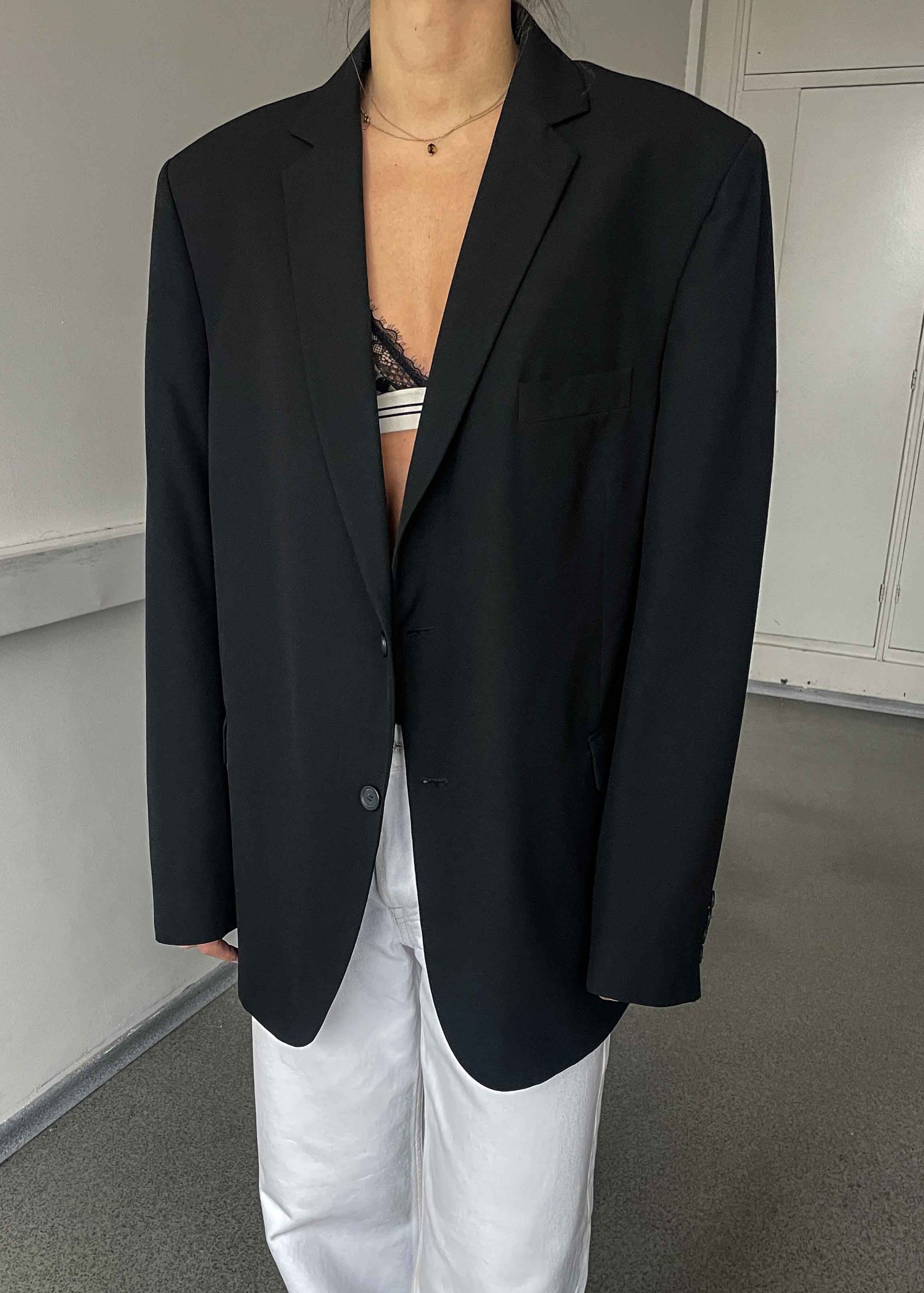 Vintage Classic Black Oversized Blazer by SERGIO ROSSI