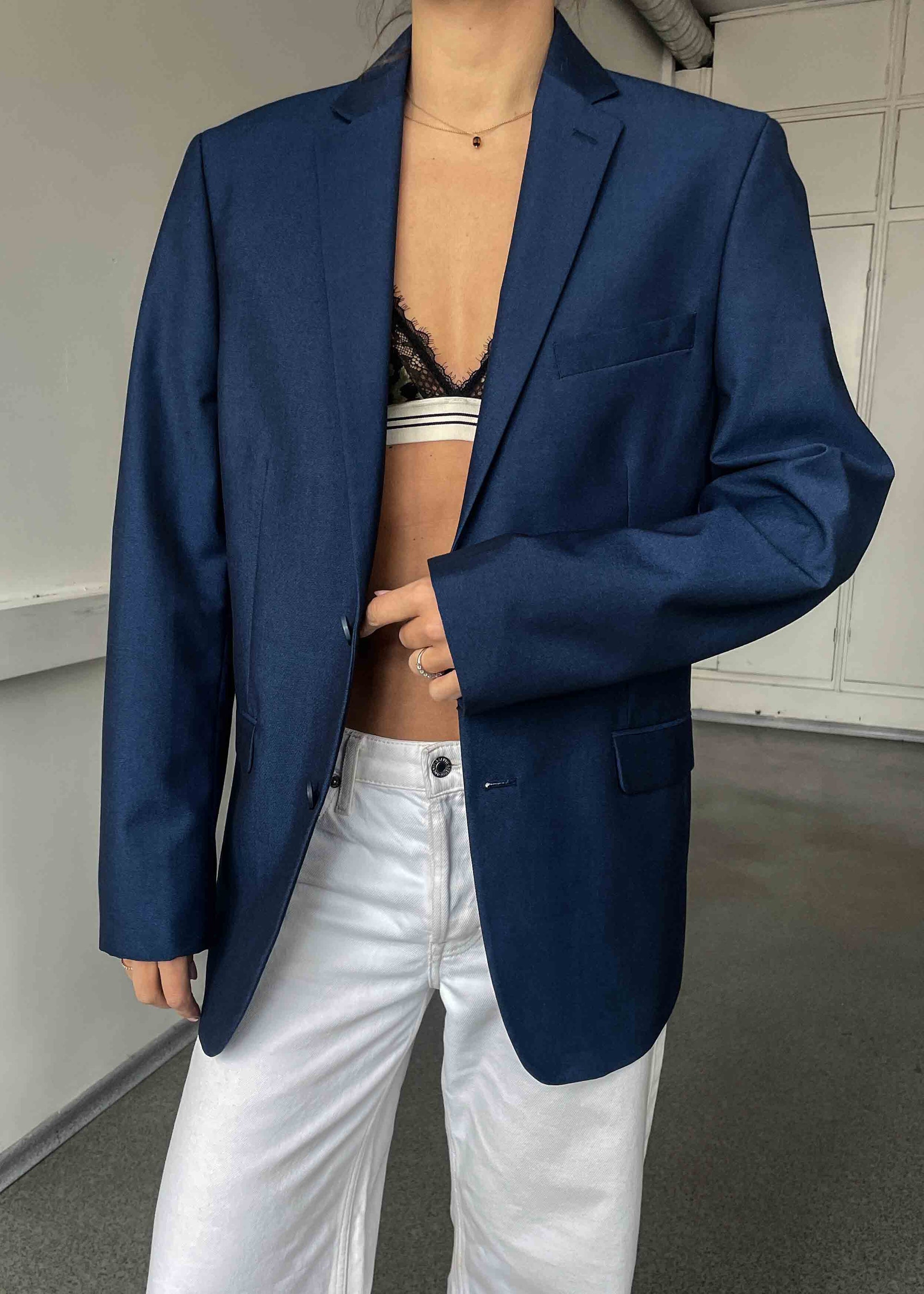 Vintage Royal Blue Oversized Blazer