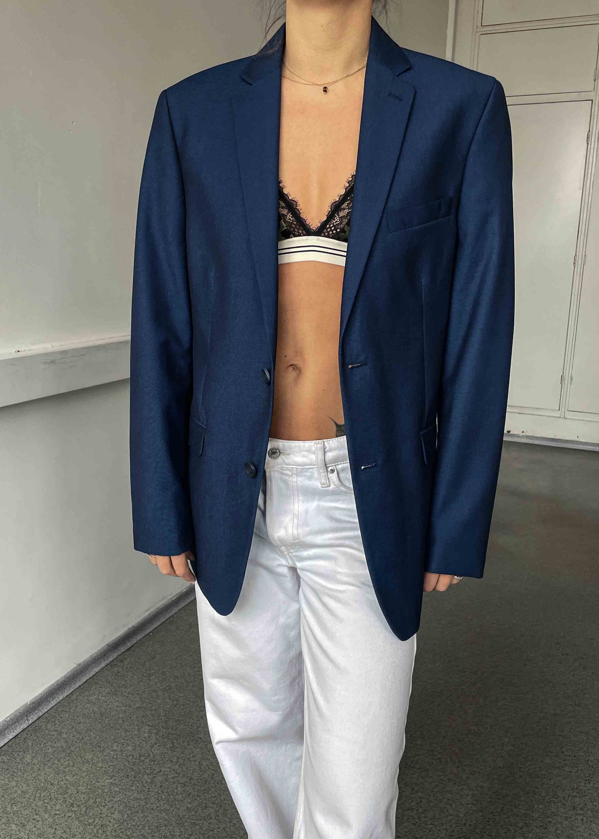Vintage Royal Blue Oversized Blazer