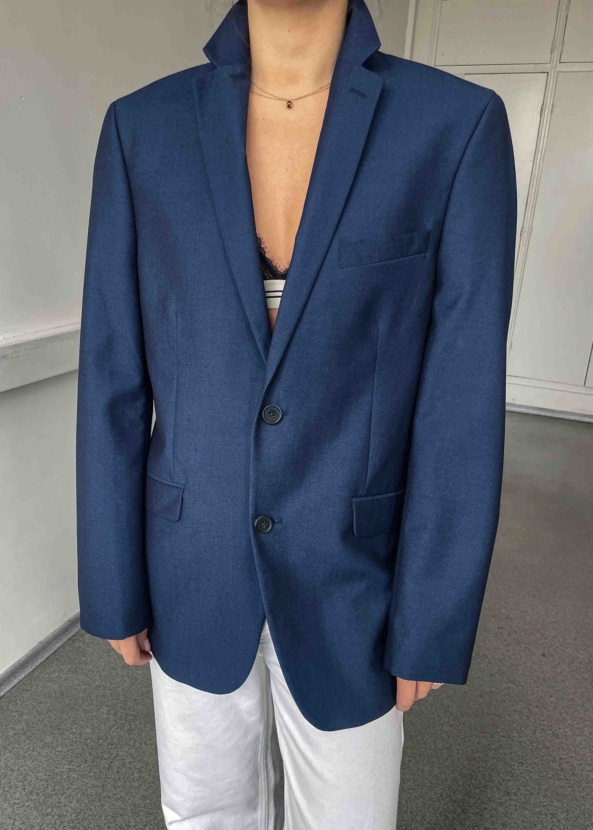 Vintage Royal Blue Oversized Blazer