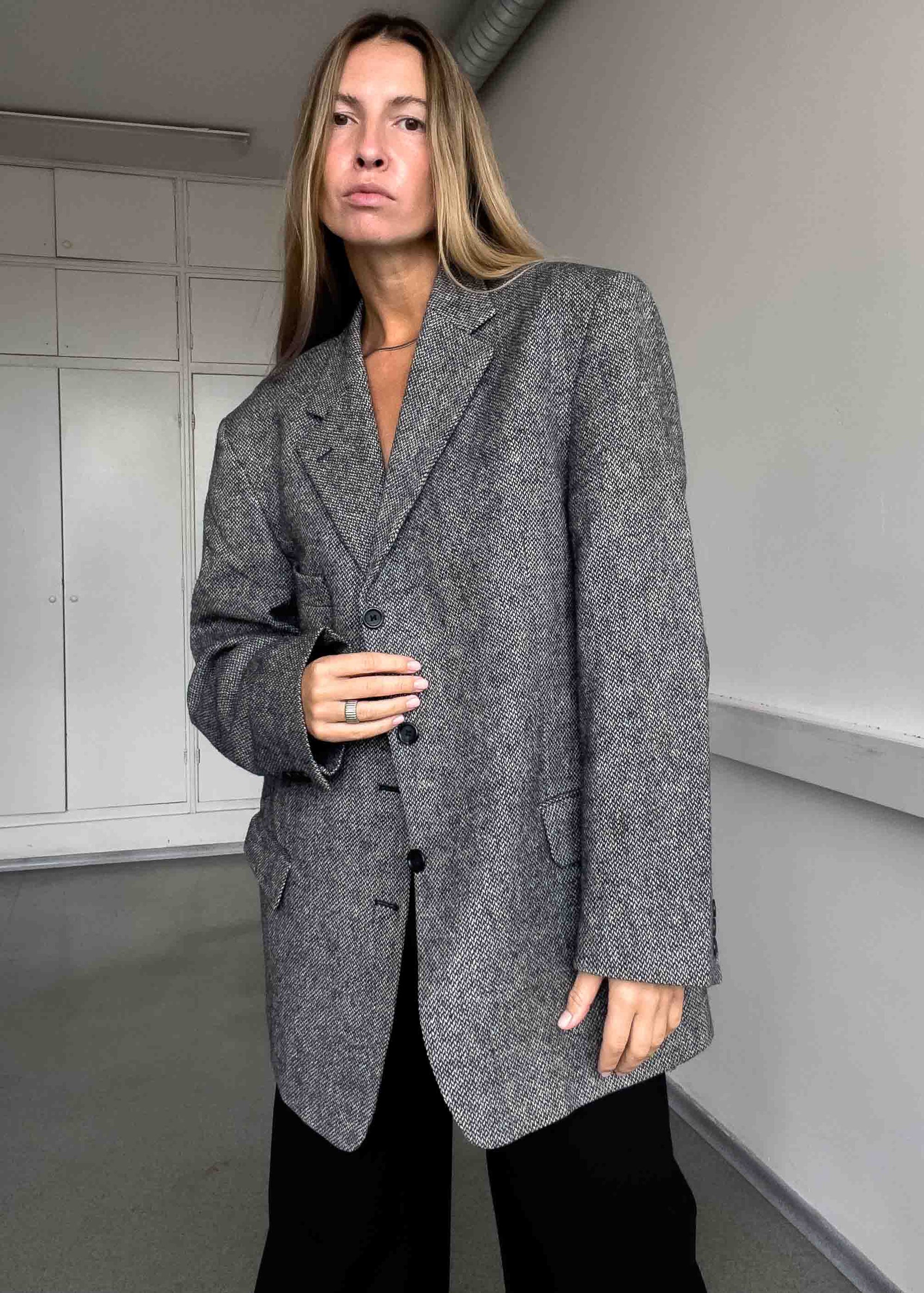 Vintage Grey Oversized Blazer