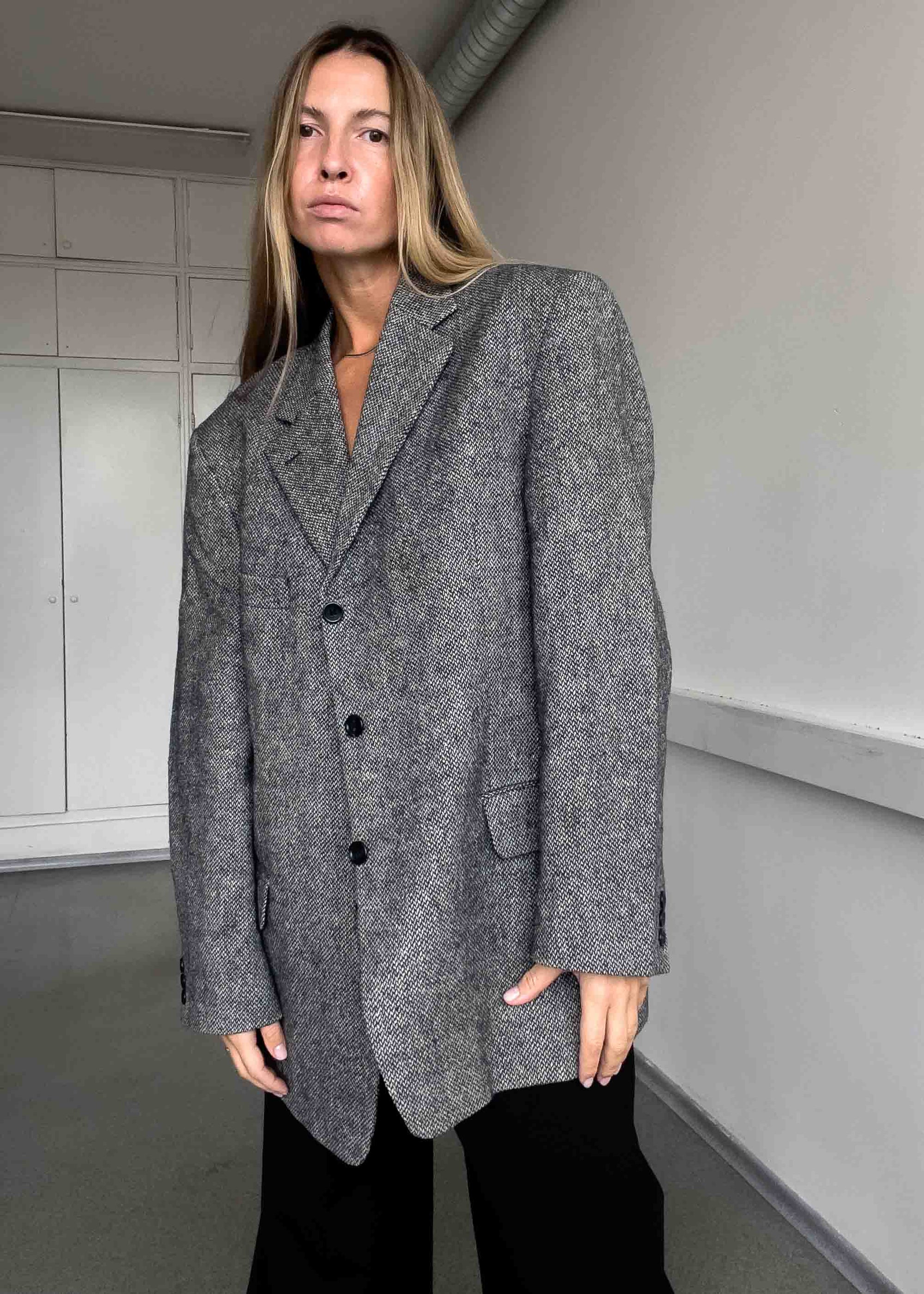 Vintage Grey Oversized Blazer