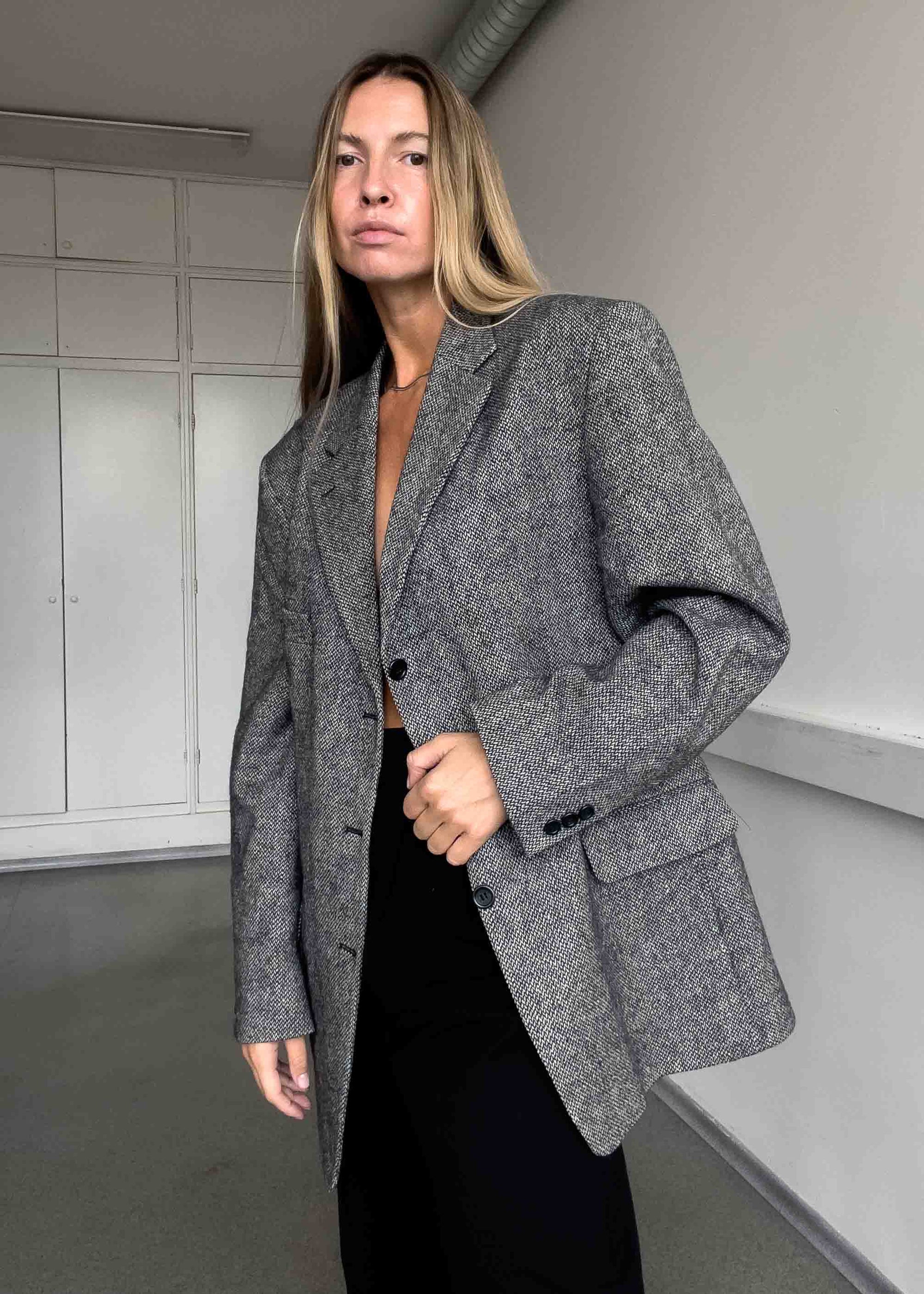 Vintage Grey Oversized Blazer