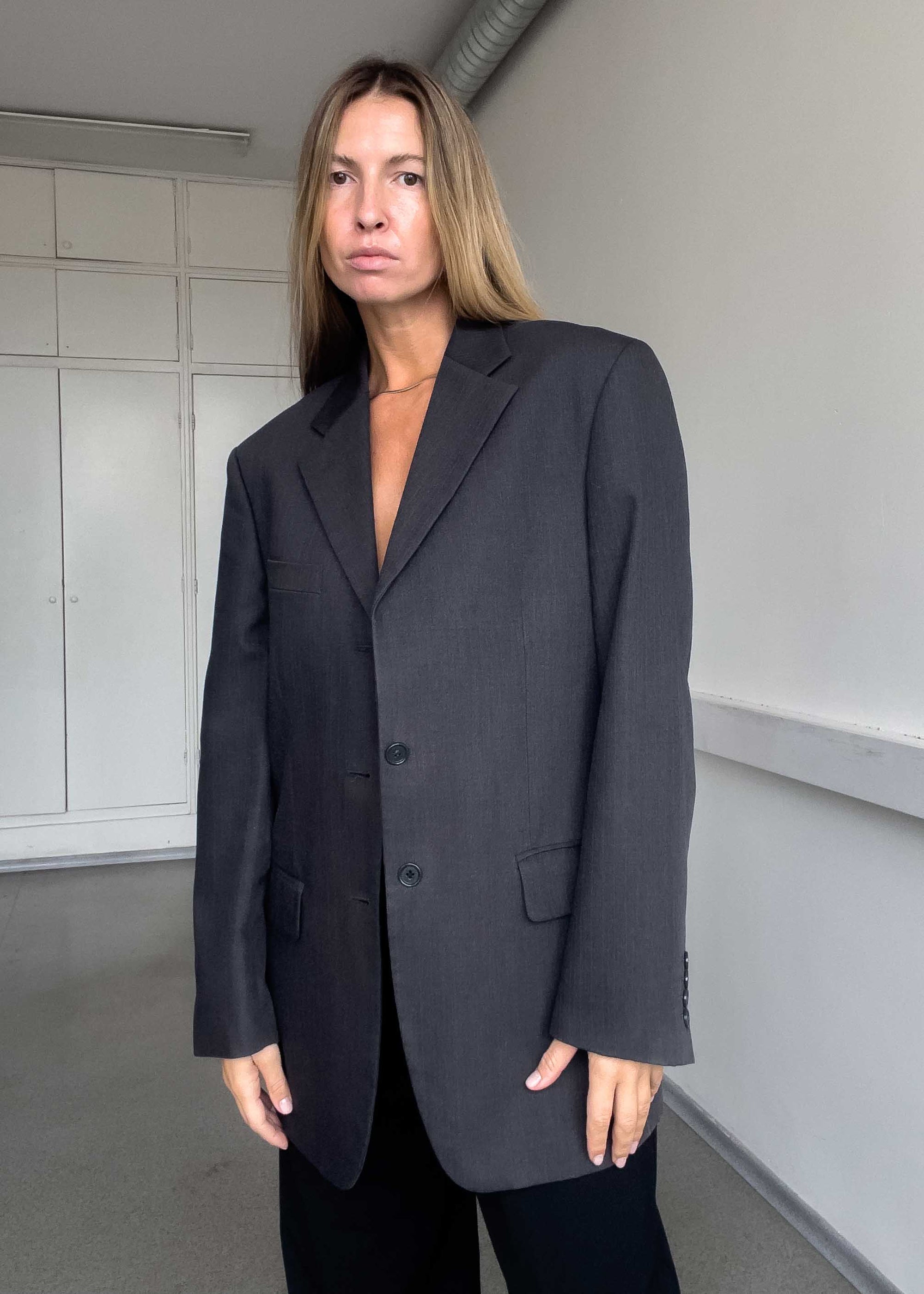 Vintage Grey Oversized Blazer