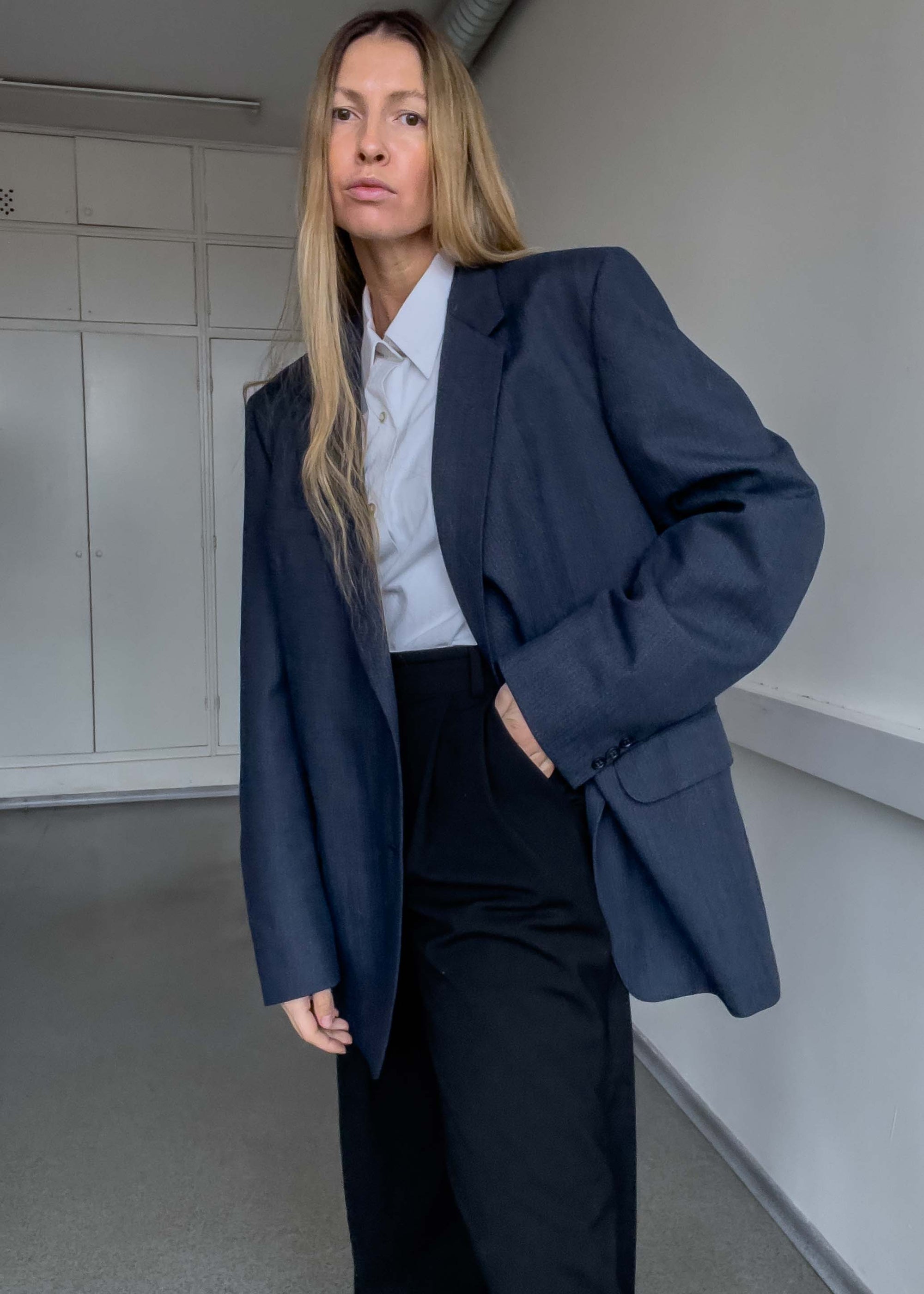 Vintage Blue Oversized Blazer