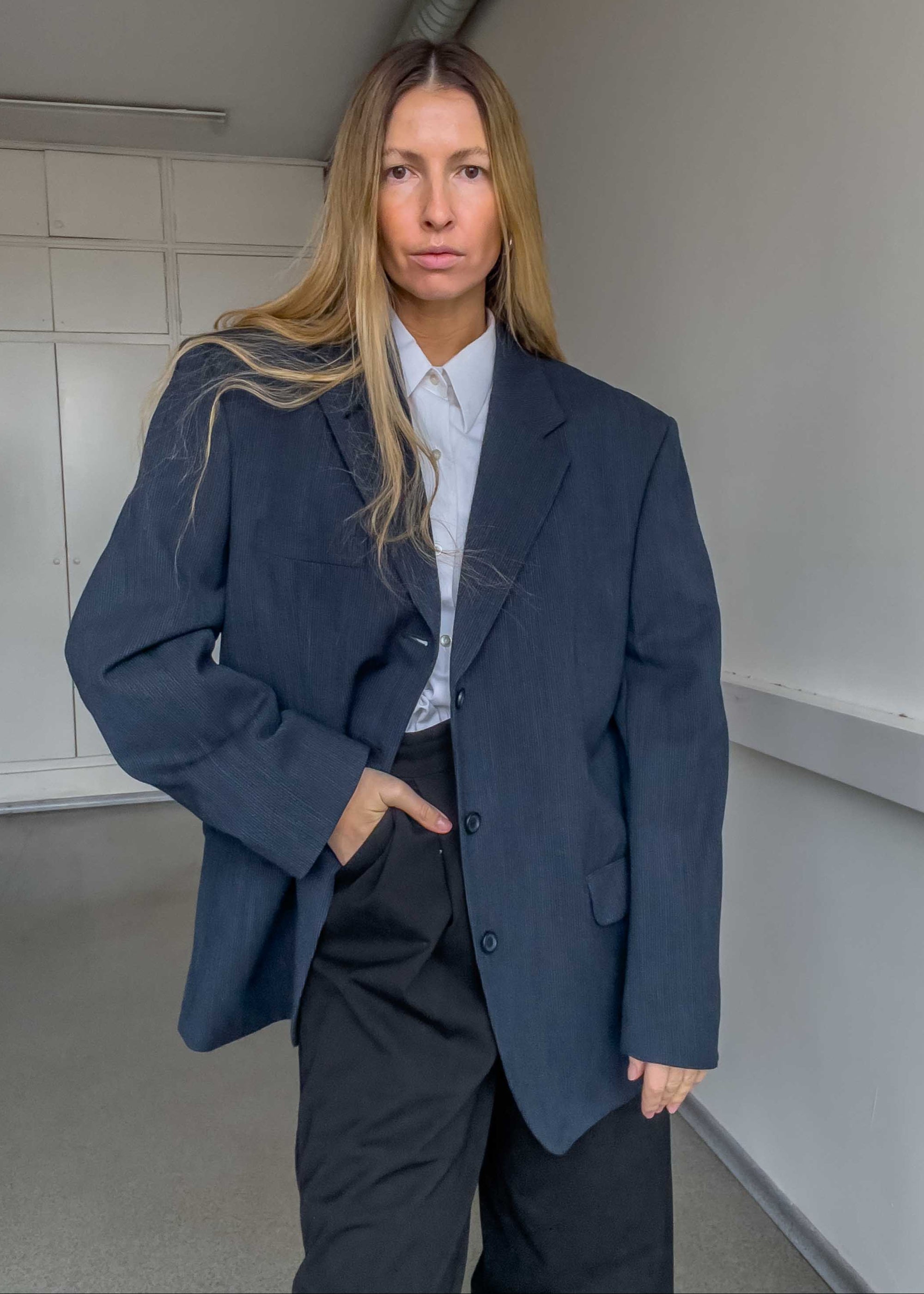 Vintage Blue Oversized Blazer