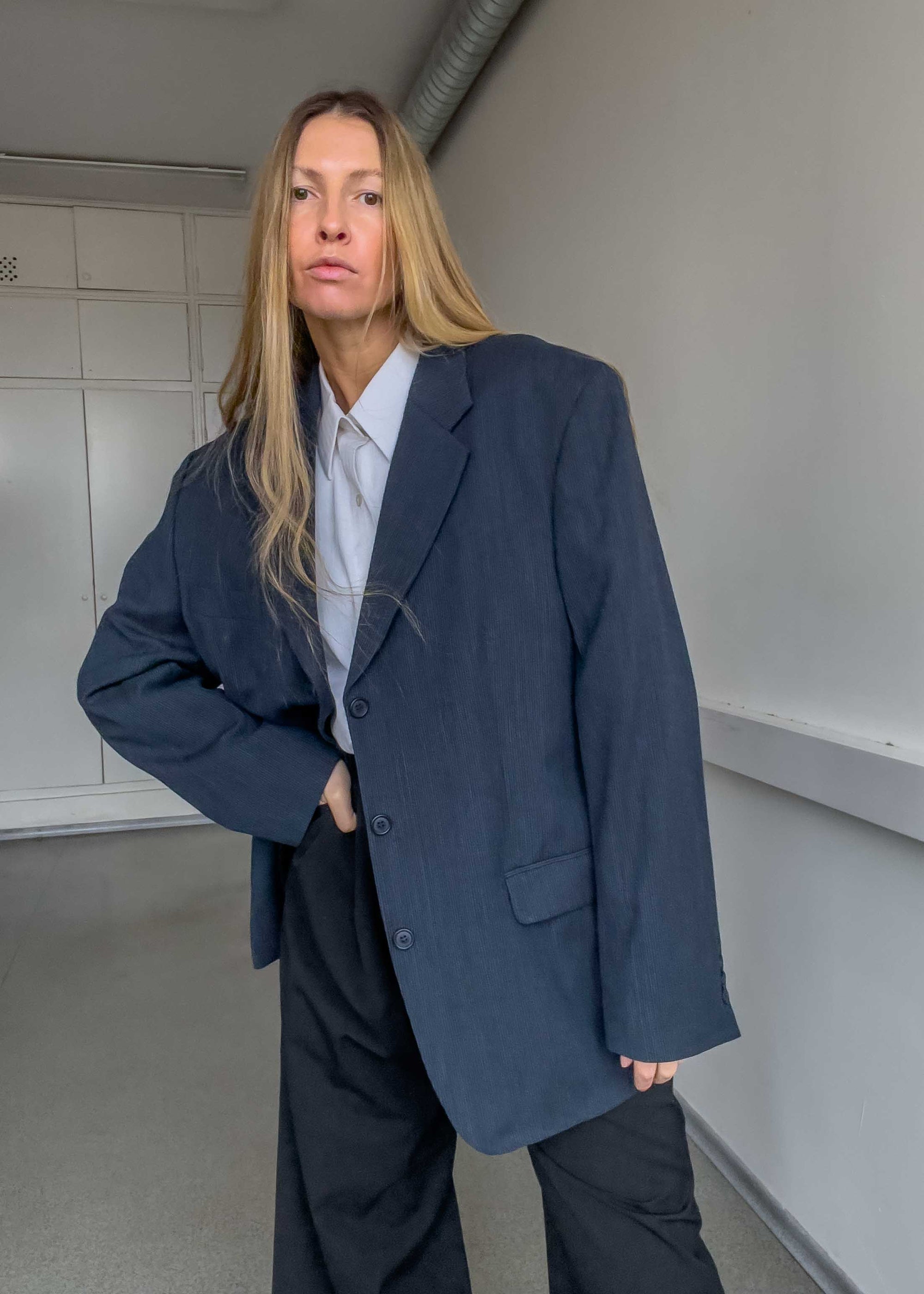 Vintage Blue Oversized Blazer