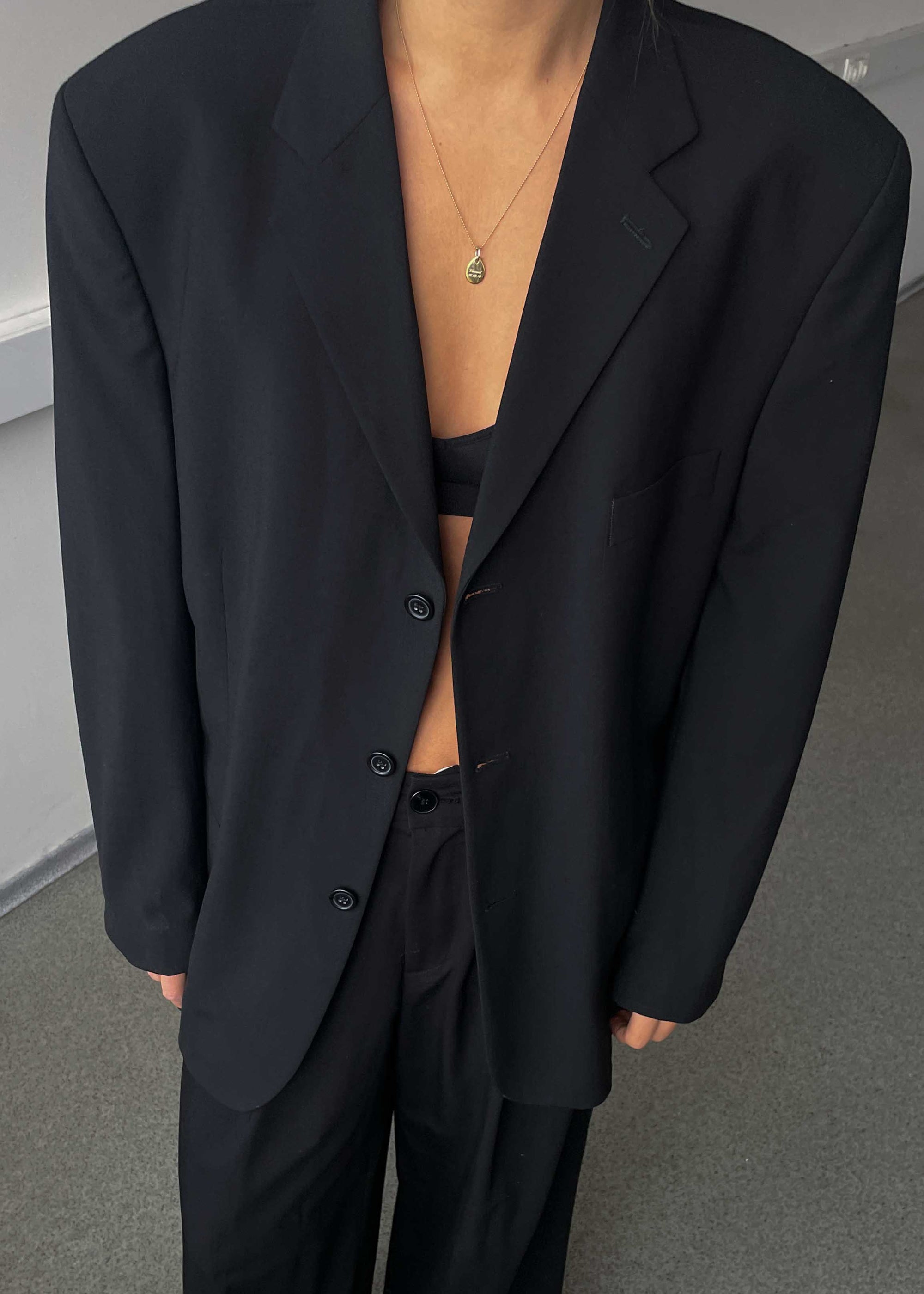 Vintage Black Oversized Blazer