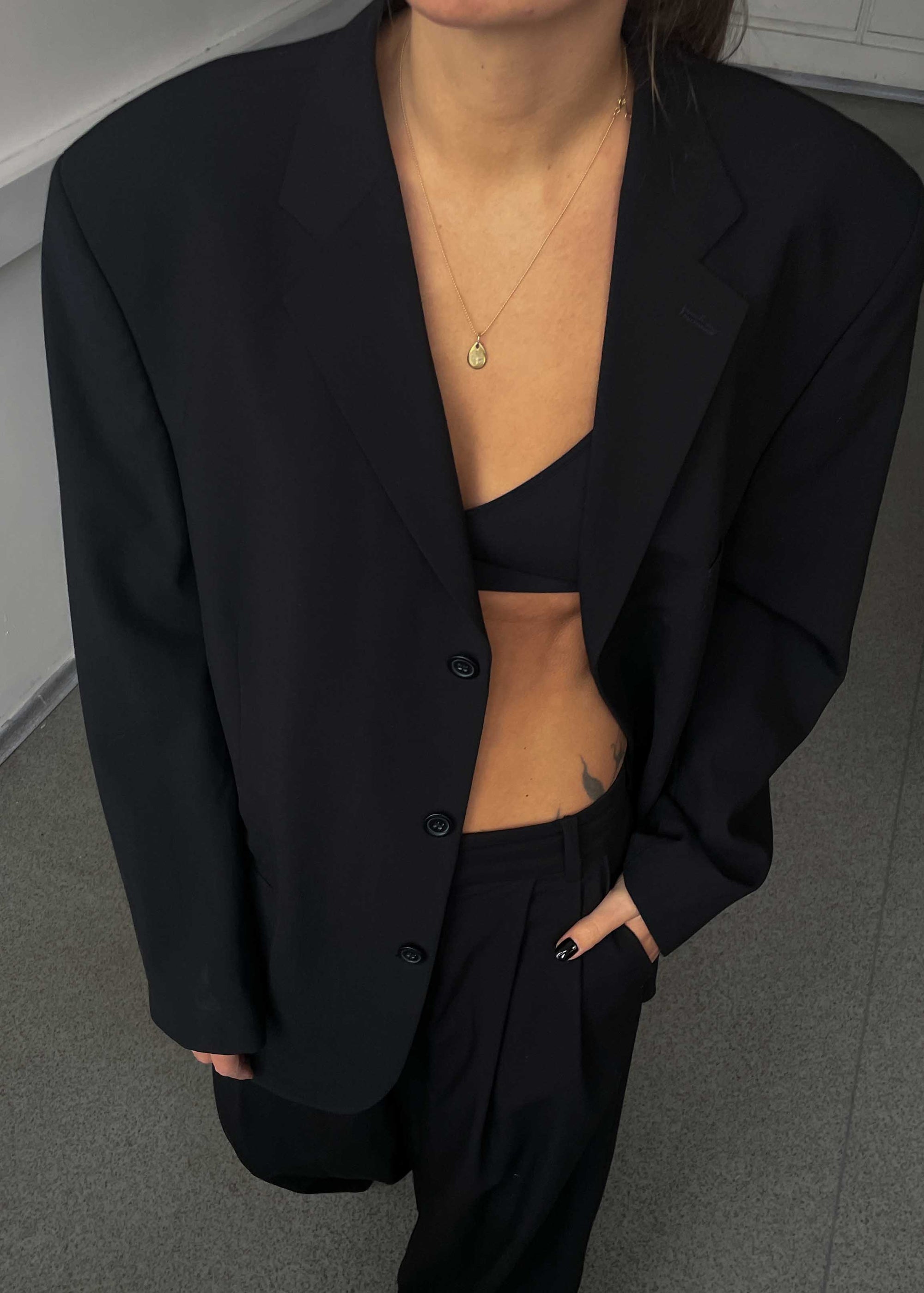 Vintage Black Oversized Blazer