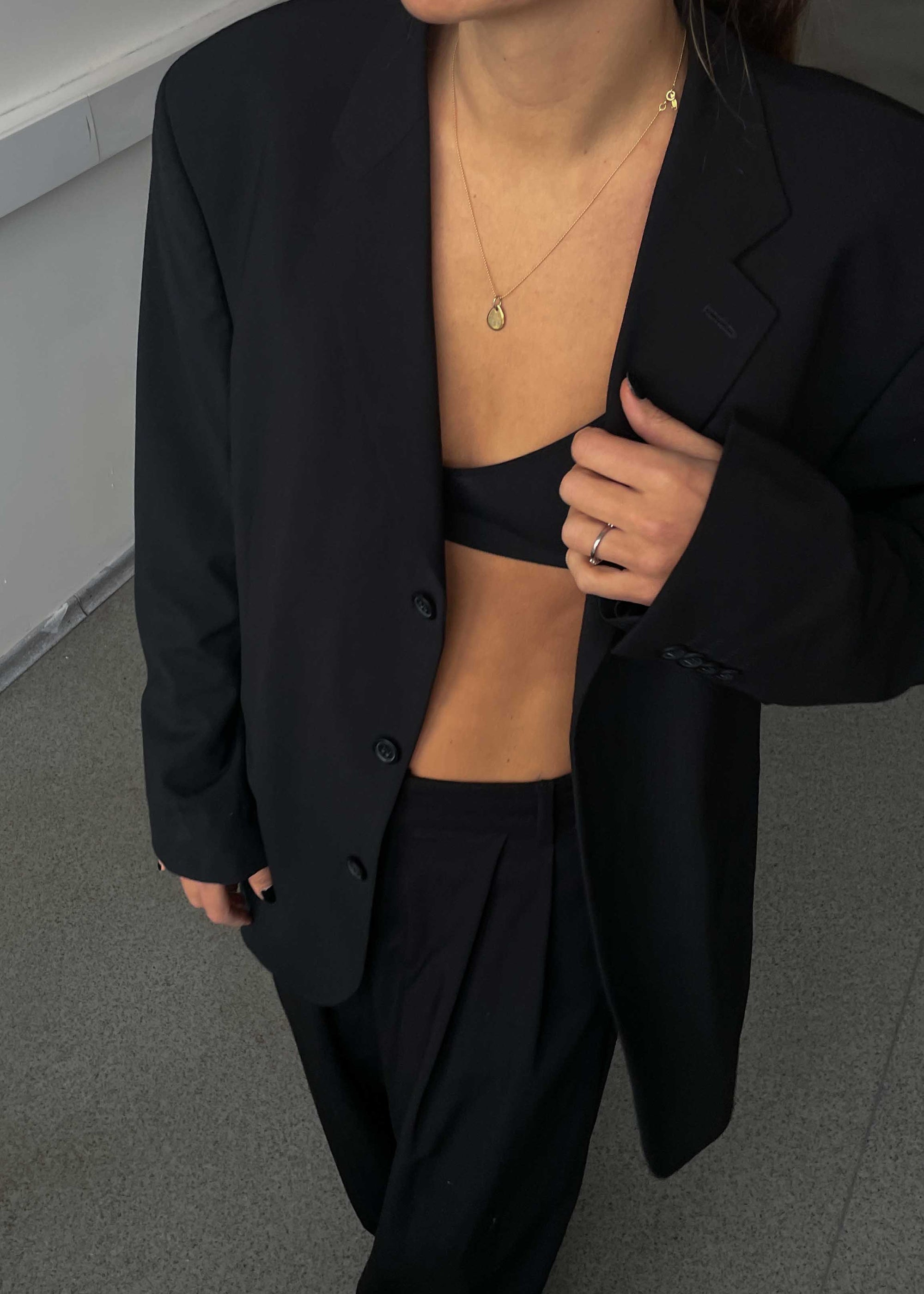 Vintage Black Oversized Blazer