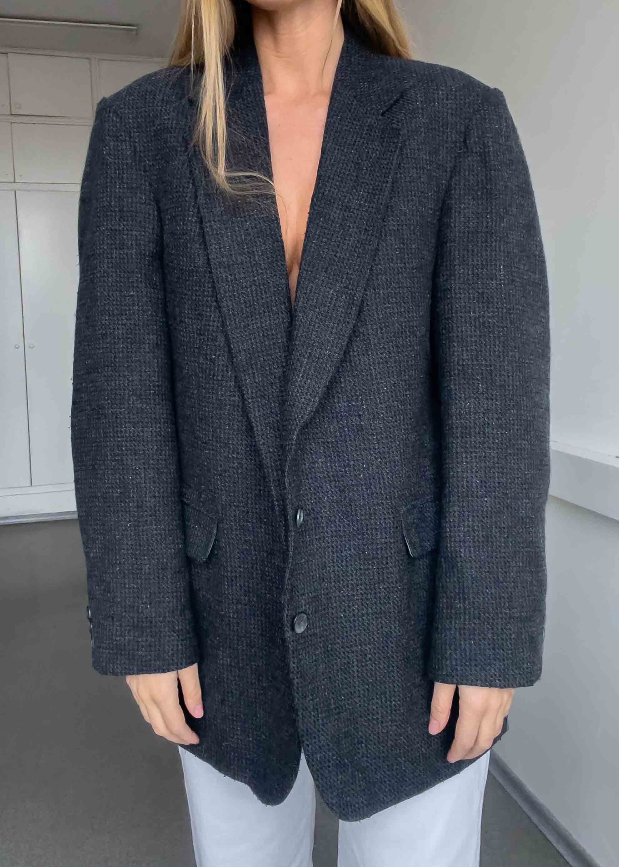 Vintage Grey Oversized Blazer