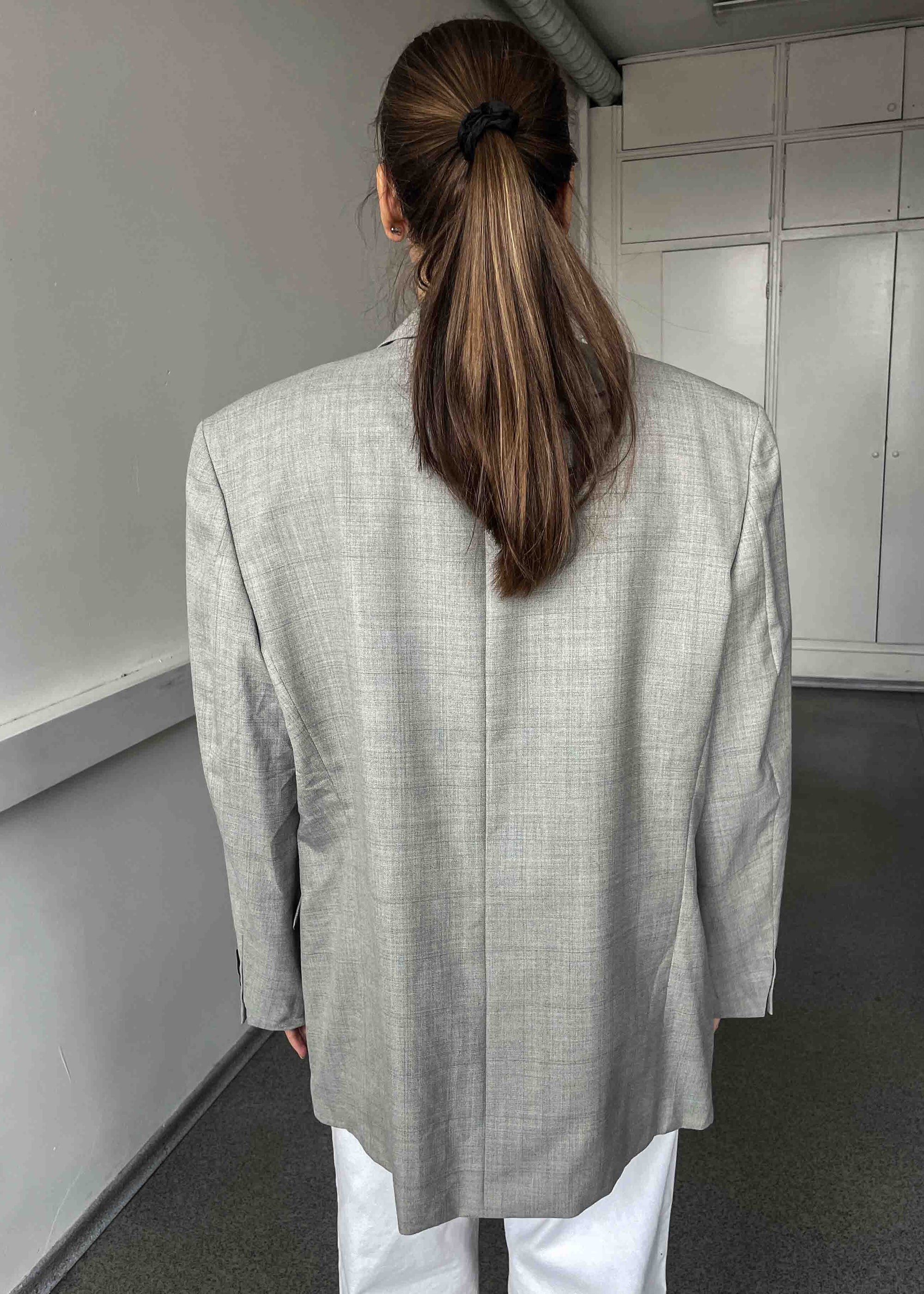 Vintage Light Grey Oversized Blazer
