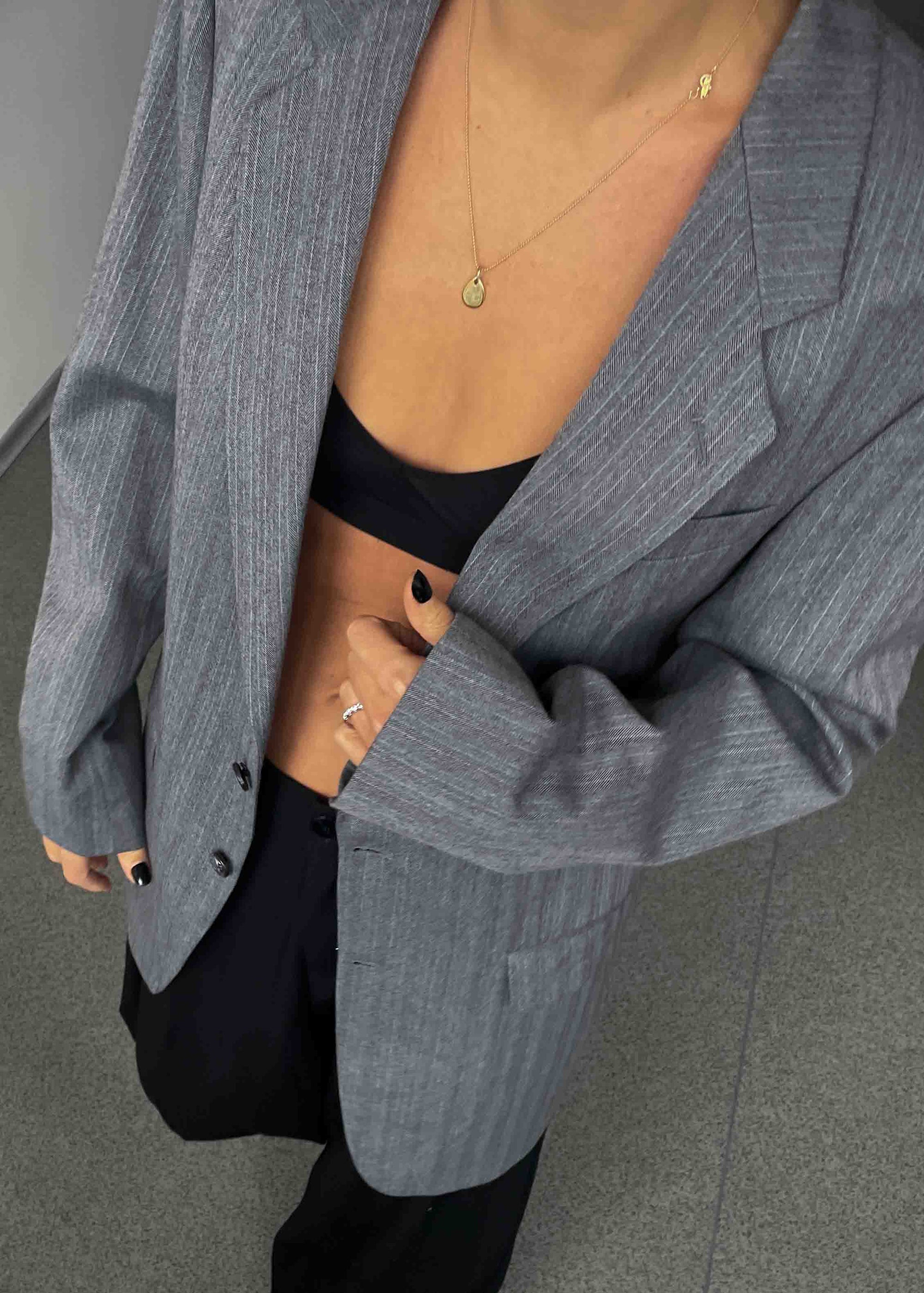 Vintage Grey Oversized Blazer