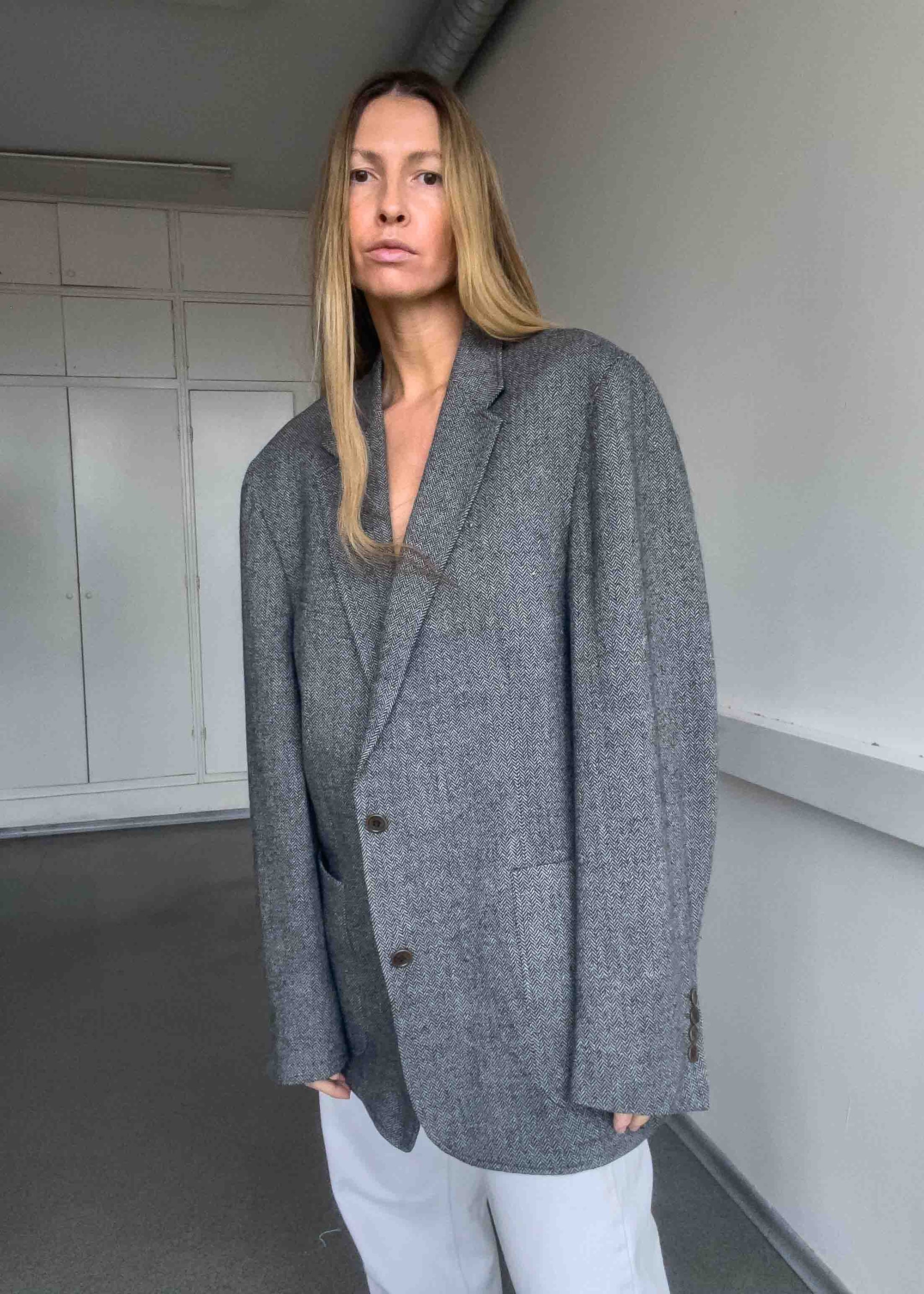 Vintage Grey Oversized Blazer
